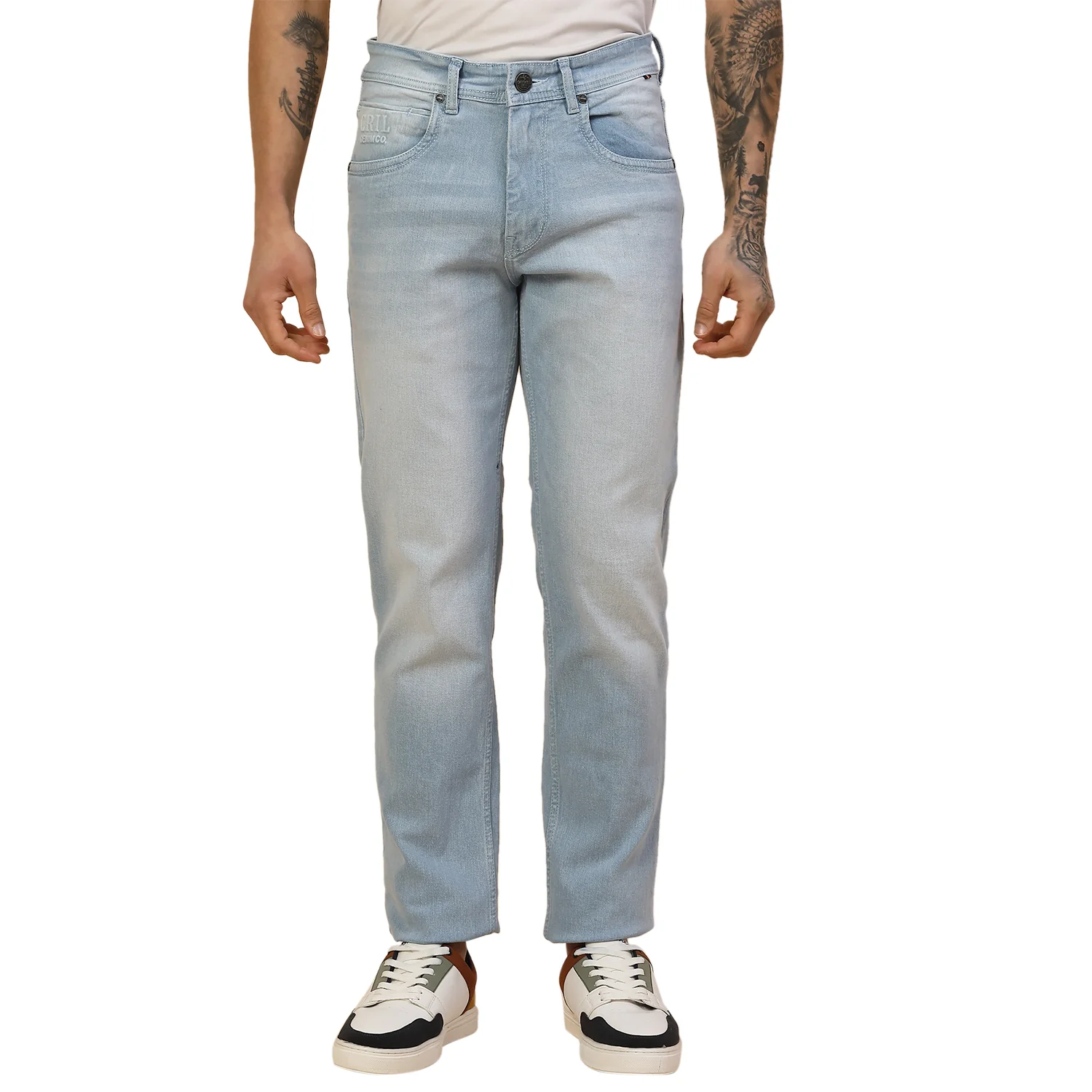 Denim Jeans for Men | Breathable & Soft with Color Fastness Slim Fit Poly Cotton Fabric Solid Pattern Button Closure - Image 2