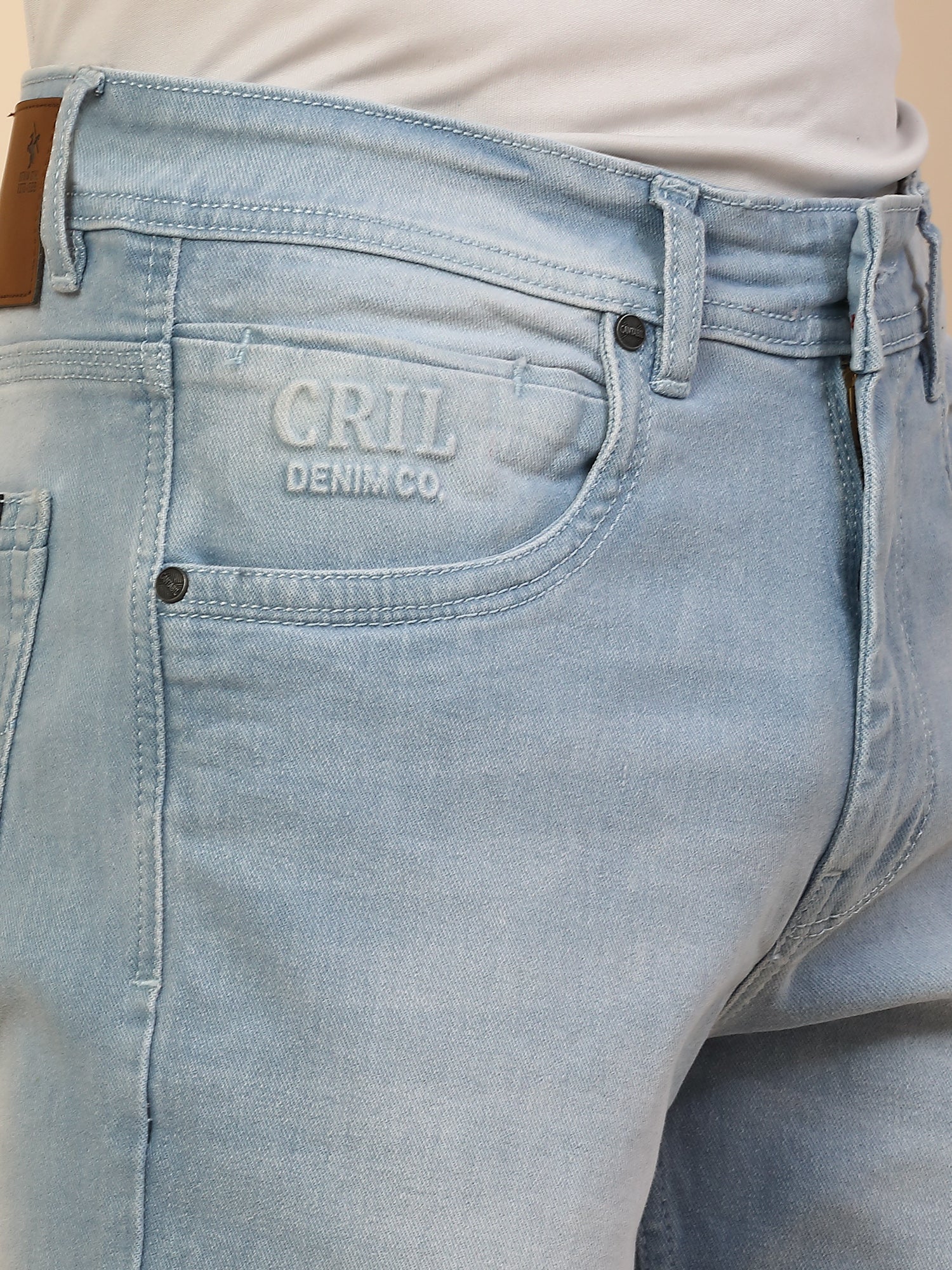 Denim Jeans for Men | Breathable & Soft with Color Fastness Slim Fit Poly Cotton Fabric Solid Pattern Button Closure - Image 6