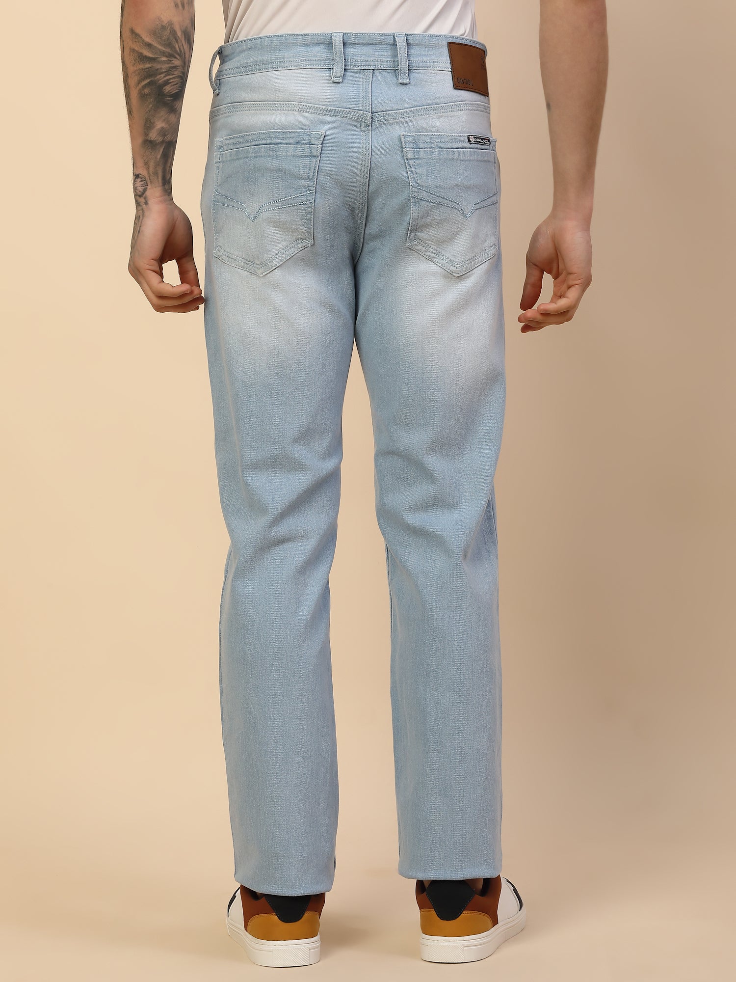 Denim Jeans for Men | Breathable & Soft with Color Fastness Slim Fit Poly Cotton Fabric Solid Pattern Button Closure - Image 7