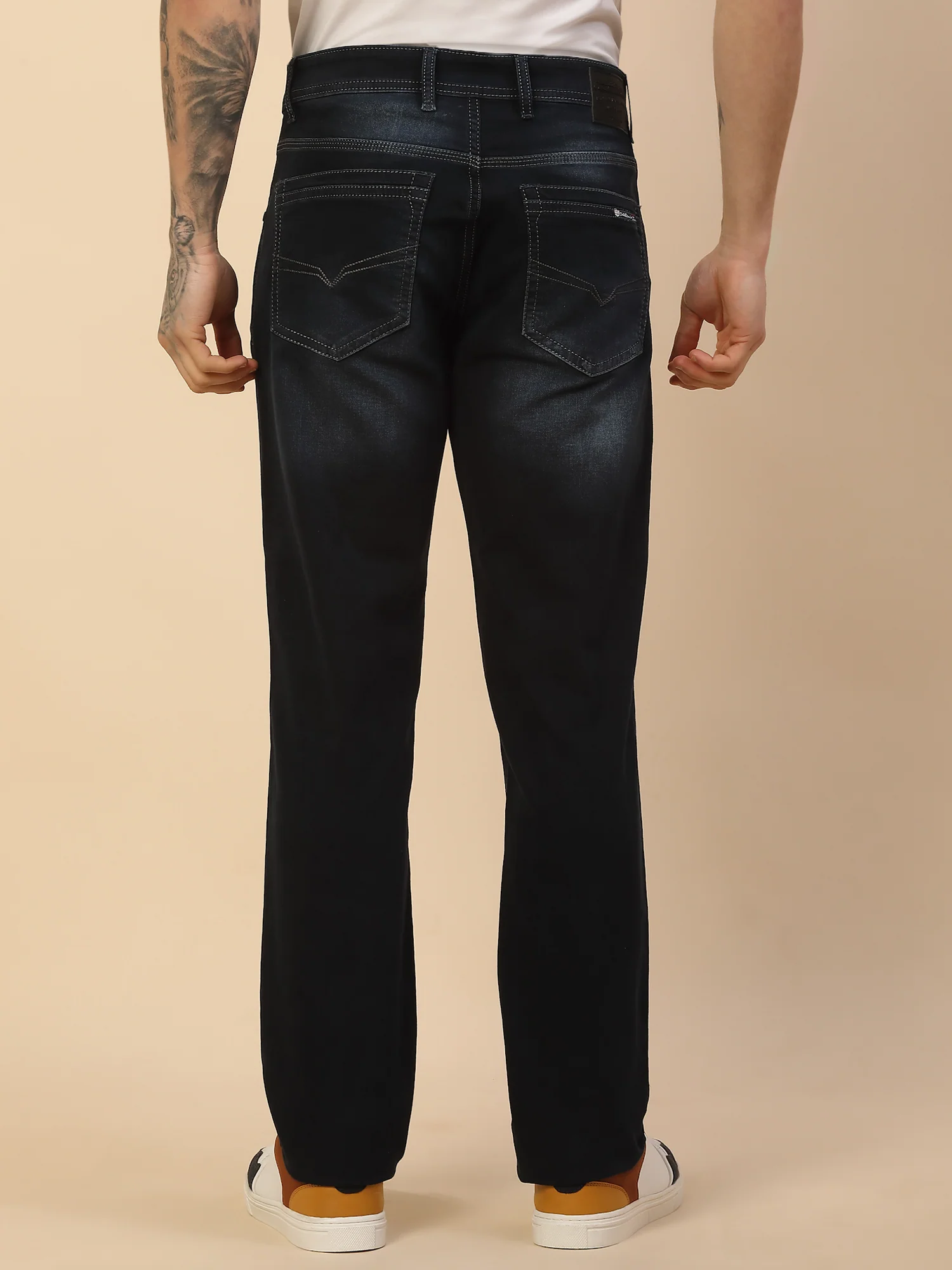 Denim Jeans for Men | Breathable & Soft with Color Fastness Slim Fit Poly Cotton Fabric Solid Pattern Button Closure - Image 7
