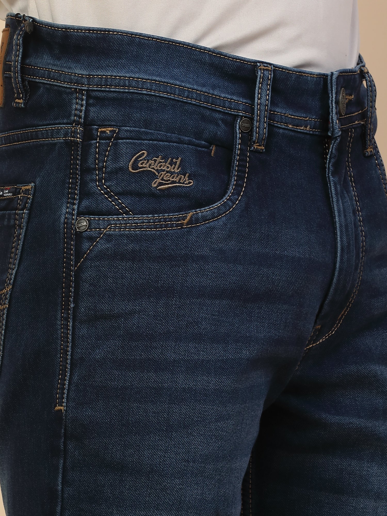 Denim Jeans for Men | Breathable & Soft with Color Fastness Slim Fit Poly Cotton Fabric Solid Pattern Button Closure - Image 6