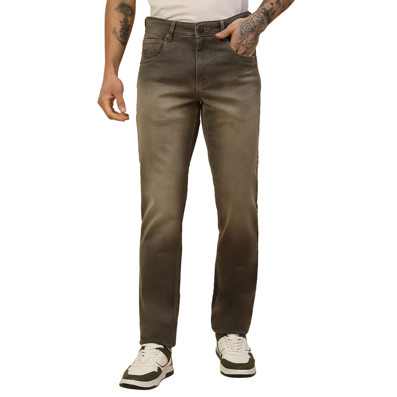 Denim Jeans for Men | Breathable & Soft with Color Fastness Slim Fit Poly Cotton Fabric Solid Pattern Button Closure - Image 2