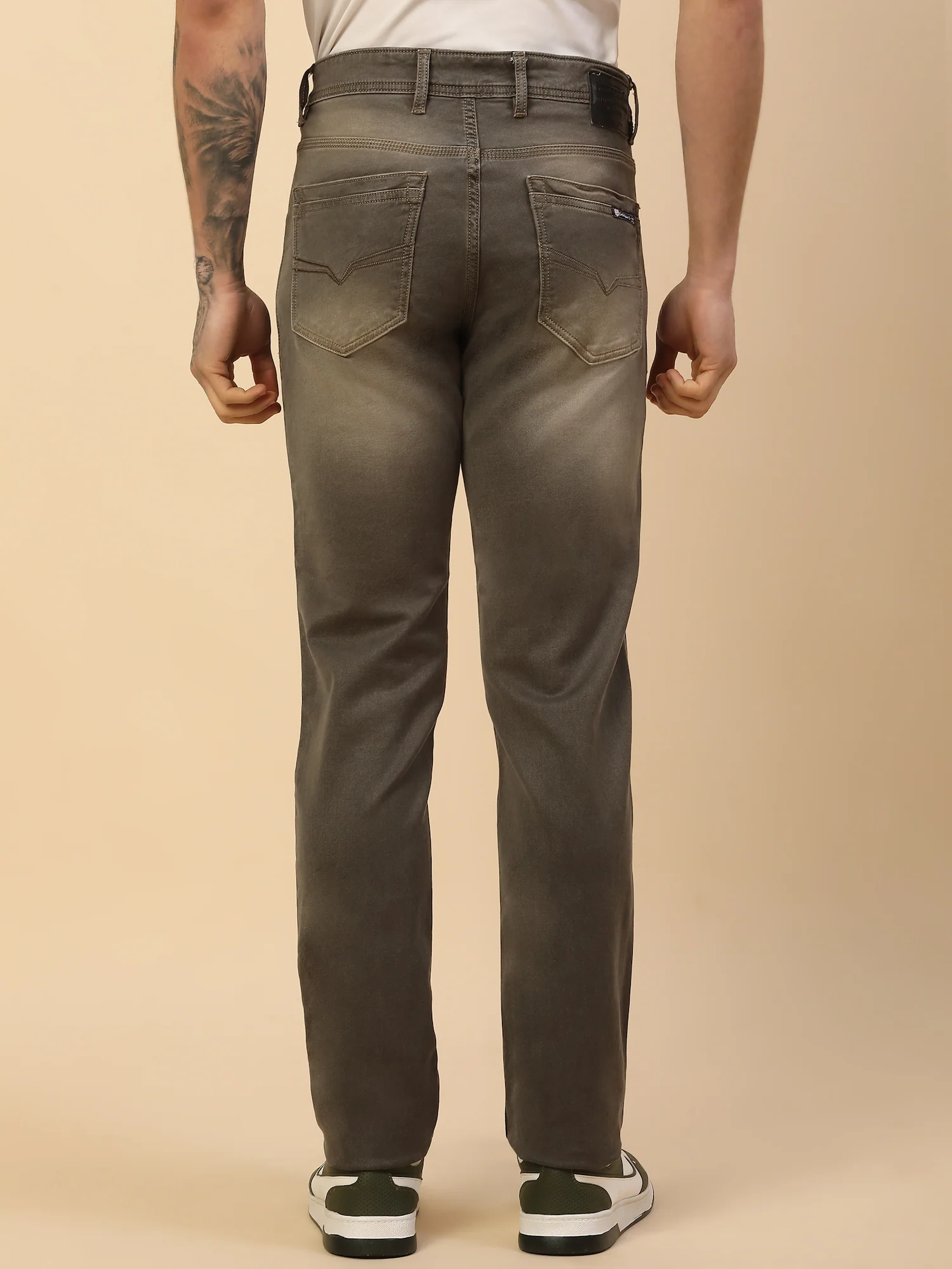 Denim Jeans for Men | Breathable & Soft with Color Fastness Slim Fit Poly Cotton Fabric Solid Pattern Button Closure - Image 3