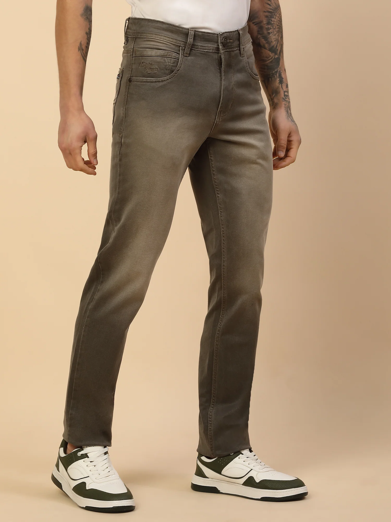 Denim Jeans for Men | Breathable & Soft with Color Fastness Slim Fit Poly Cotton Fabric Solid Pattern Button Closure - Image 5