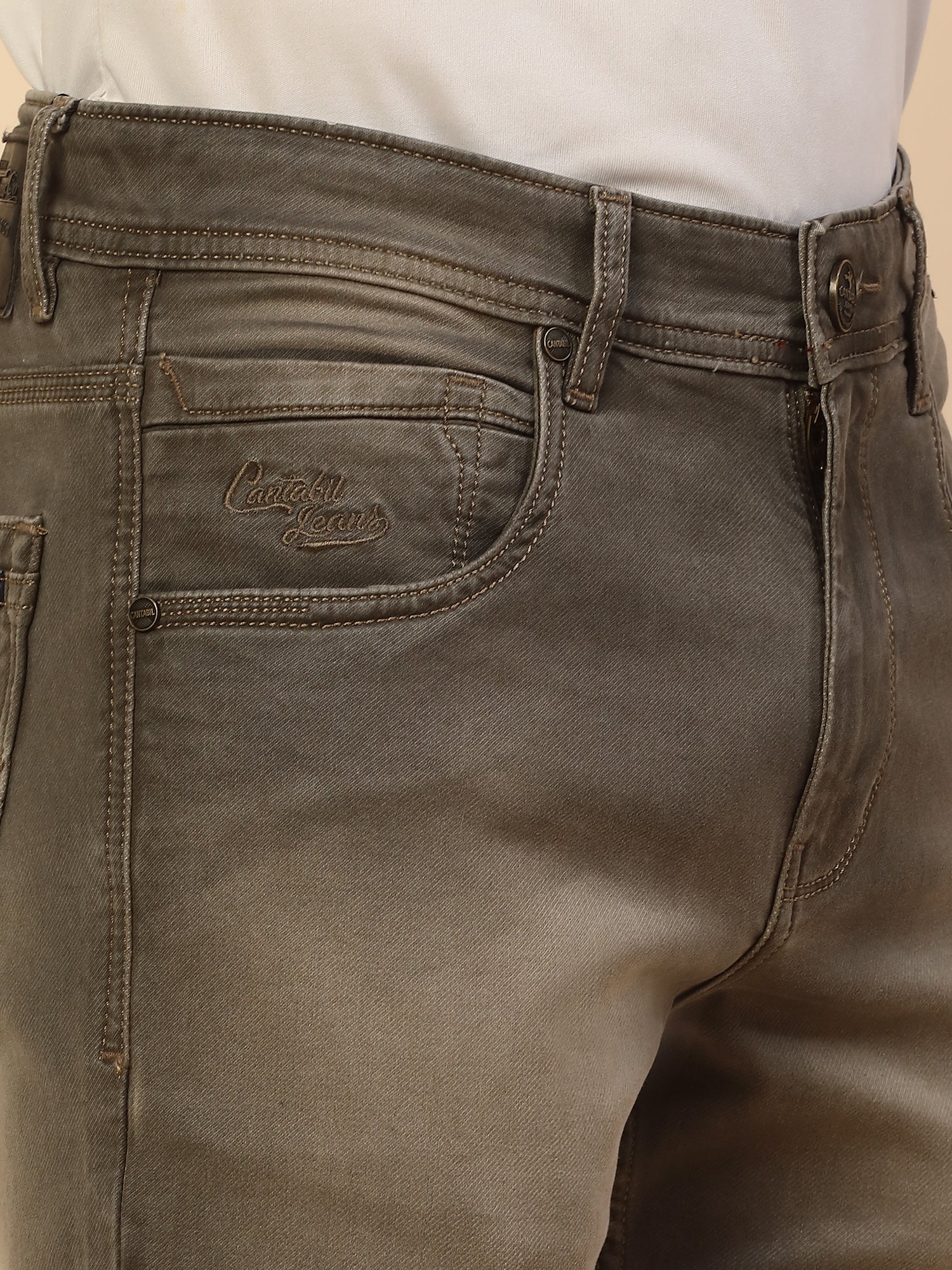 Denim Jeans for Men | Breathable & Soft with Color Fastness Slim Fit Poly Cotton Fabric Solid Pattern Button Closure - Image 7
