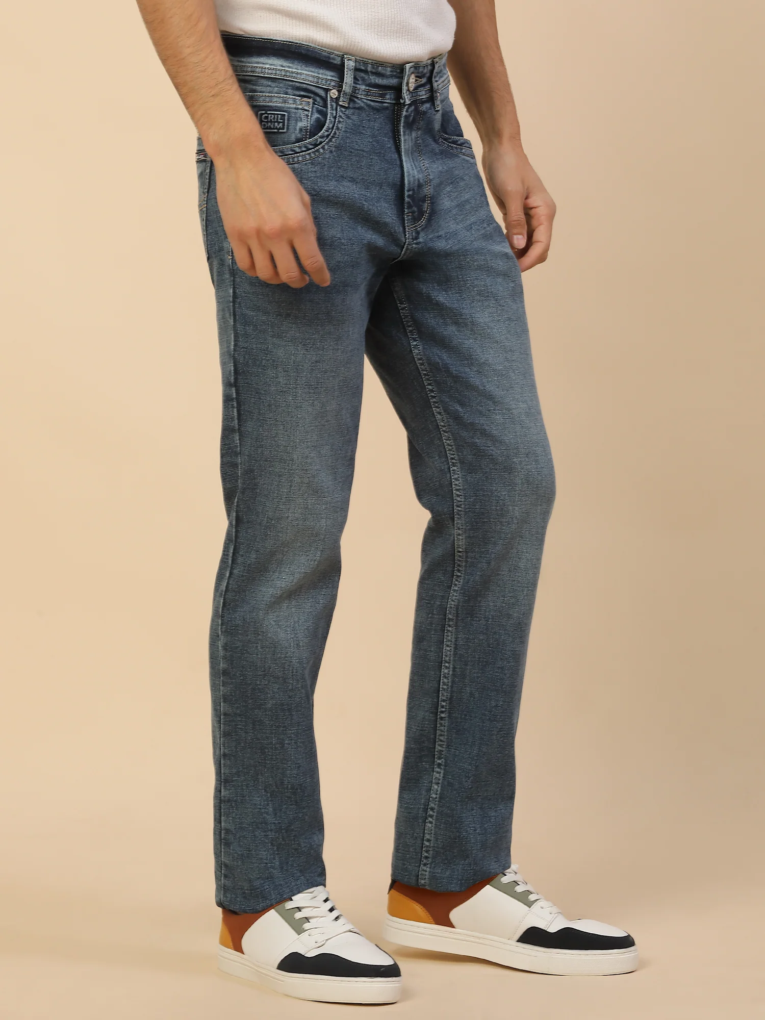 Denim Jeans for Men | Breathable & Soft with Color Fastness Slim Fit Poly Cotton Fabric Solid Pattern Button Closure - Image 4