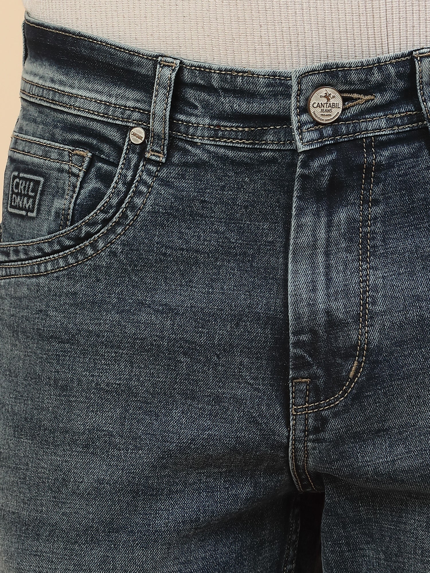 Denim Jeans for Men | Breathable & Soft with Color Fastness Slim Fit Poly Cotton Fabric Solid Pattern Button Closure - Image 5