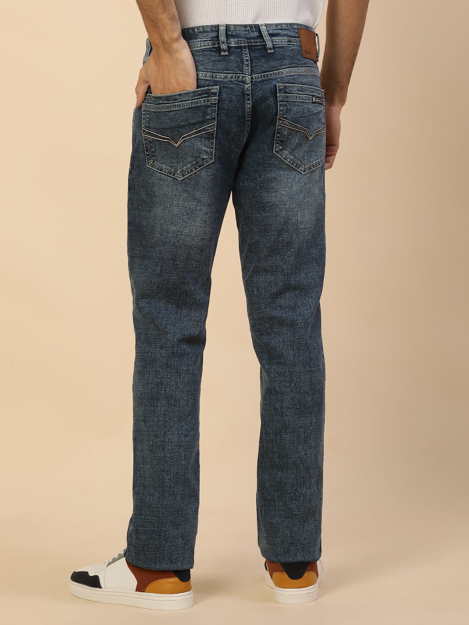 Denim Jeans for Men | Breathable & Soft with Color Fastness Slim Fit Poly Cotton Fabric Solid Pattern Button Closure - Image 6