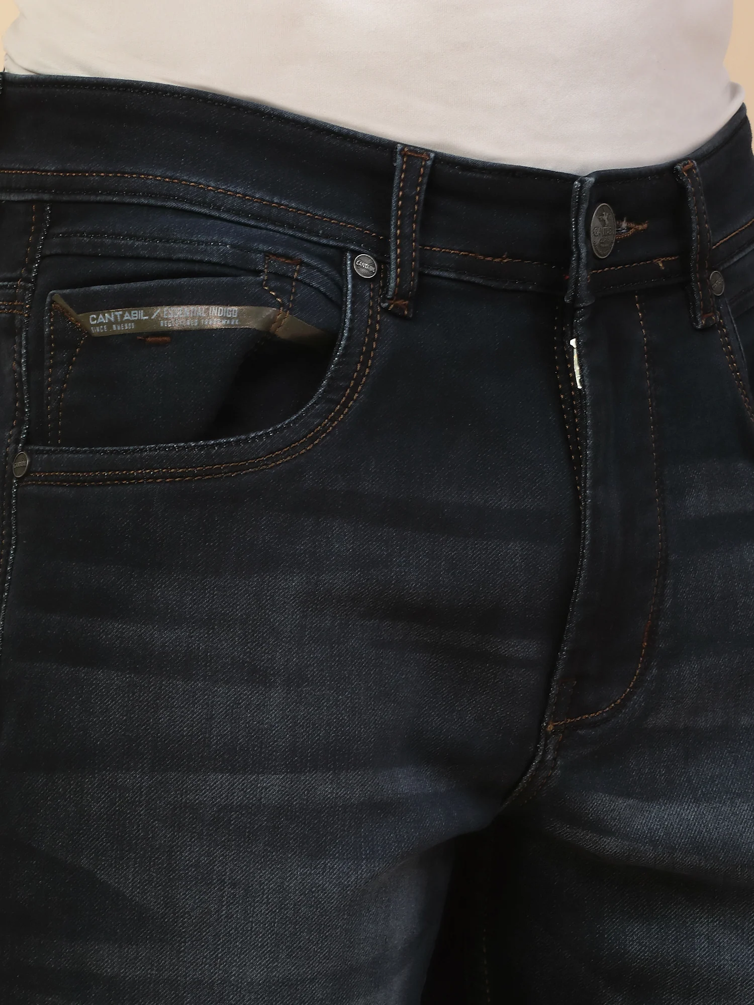 Denim Jeans for Men | Breathable & Soft with Color Fastness Slim Fit Poly Cotton Fabric Solid Pattern Button Closure - Image 5