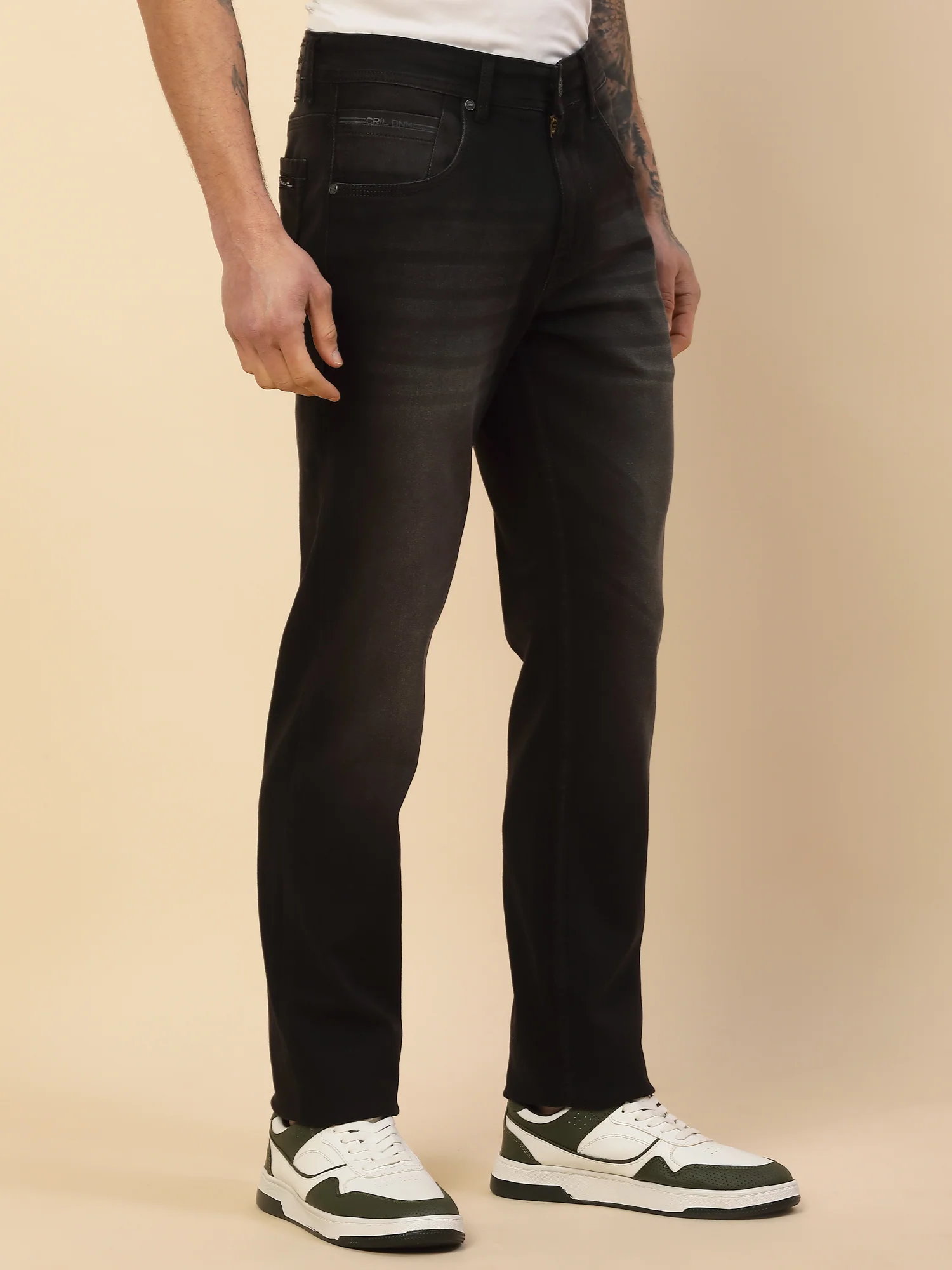Denim Jeans for Men | Breathable & Soft with Color Fastness Slim Fit Poly Cotton Fabric Solid Pattern Button Closure - Image 5