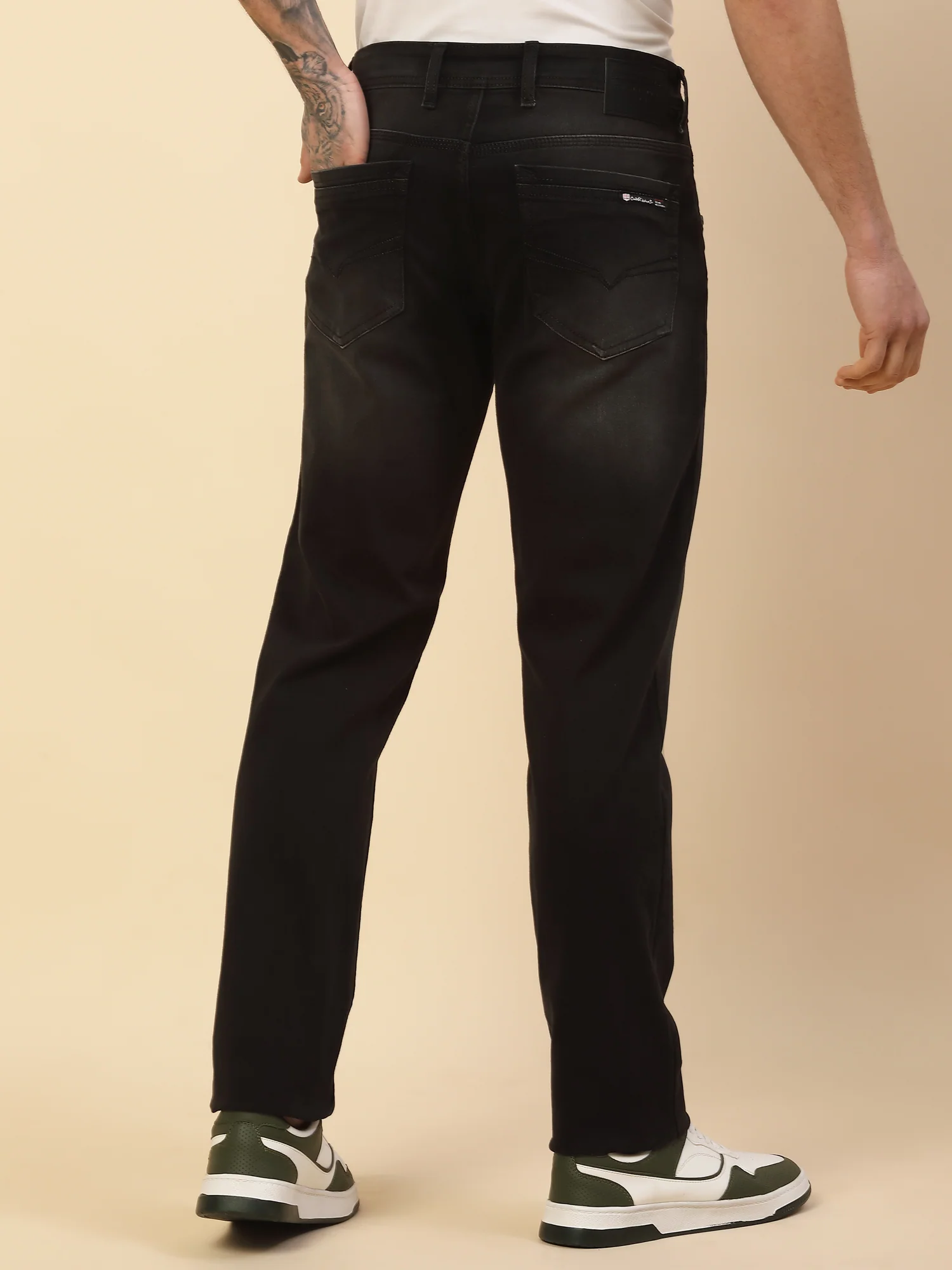 Denim Jeans for Men | Breathable & Soft with Color Fastness Slim Fit Poly Cotton Fabric Solid Pattern Button Closure - Image 7