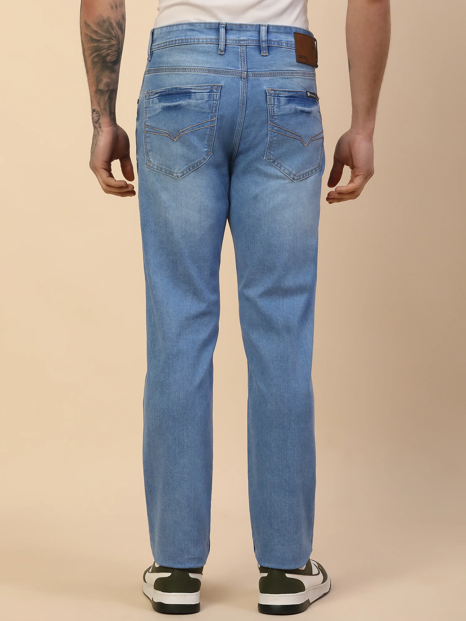 Denim Jeans for Men | Breathable & Soft with Color Fastness Slim Fit Poly Cotton Fabric Solid Pattern Button Closure - Image 3