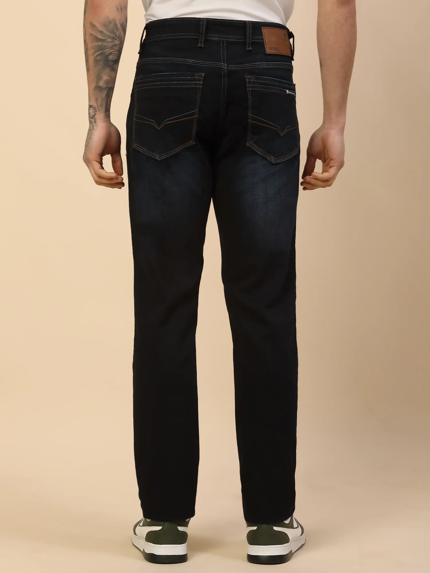 Denim Jeans for Men | Breathable & Soft with Color Fastness Slim Fit Poly Cotton Fabric Solid Pattern Button Closure - Image 7