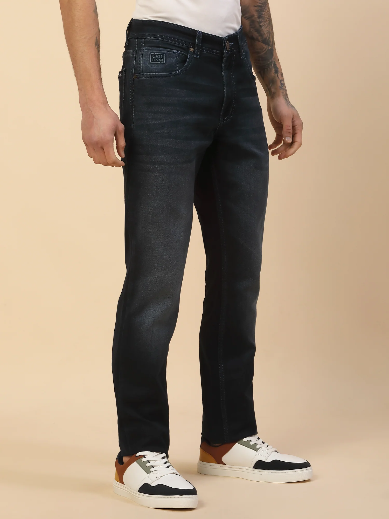 Denim Jeans for Men | Breathable & Soft with Color Fastness Slim Fit Poly Cotton Fabric Solid Pattern Button Closure - Image 5