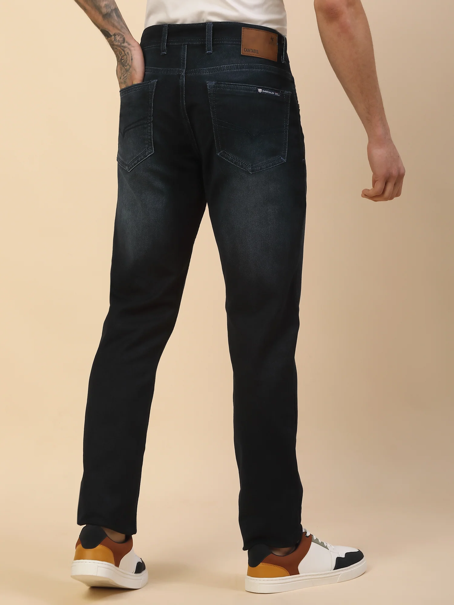 Denim Jeans for Men | Breathable & Soft with Color Fastness Slim Fit Poly Cotton Fabric Solid Pattern Button Closure - Image 7