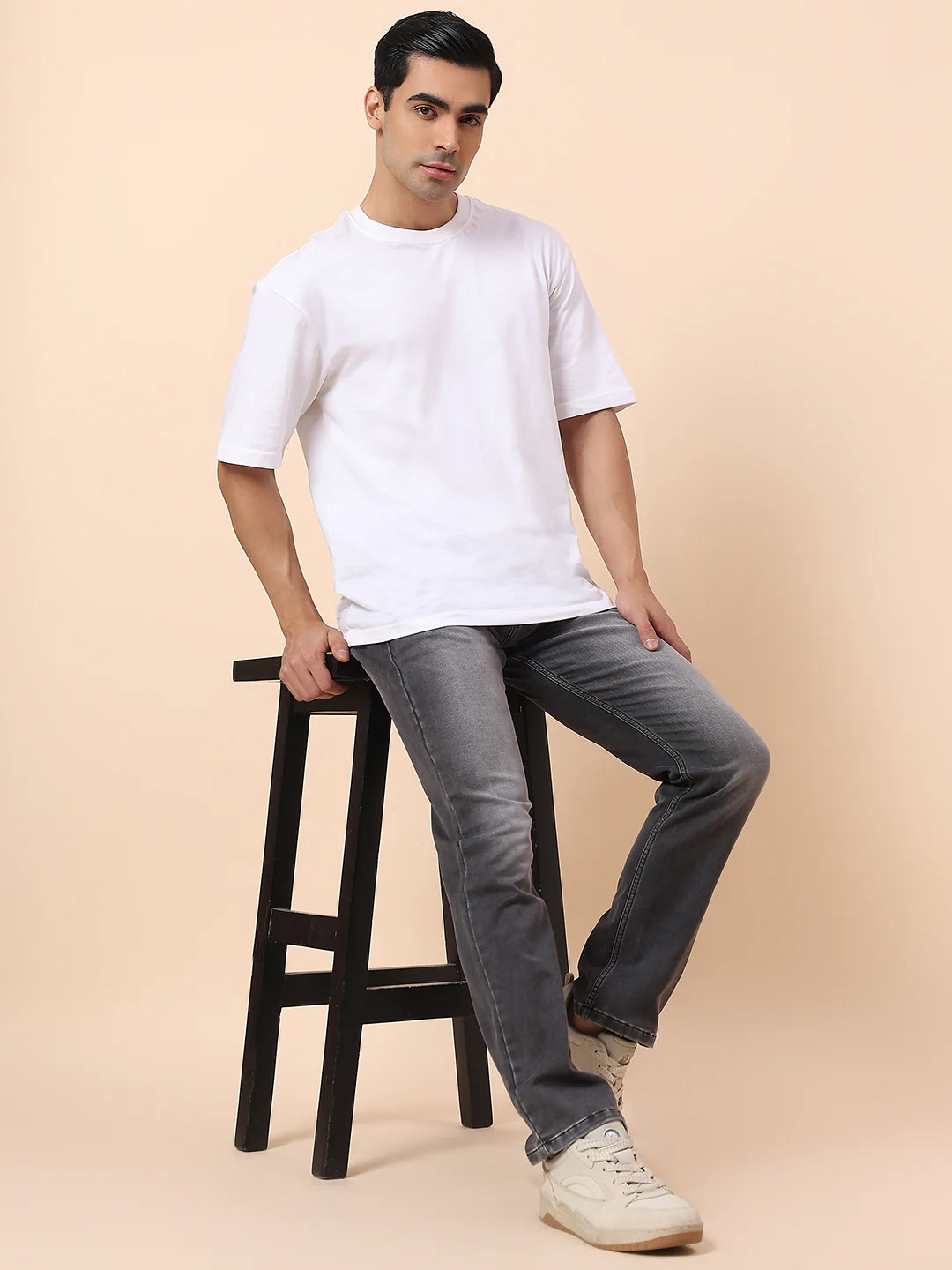Denim Jeans for Men | Breathable & Soft with Color Fastness Straight Fit Cotton Blend Fabric Solid Pattern Button Closure - Image 2