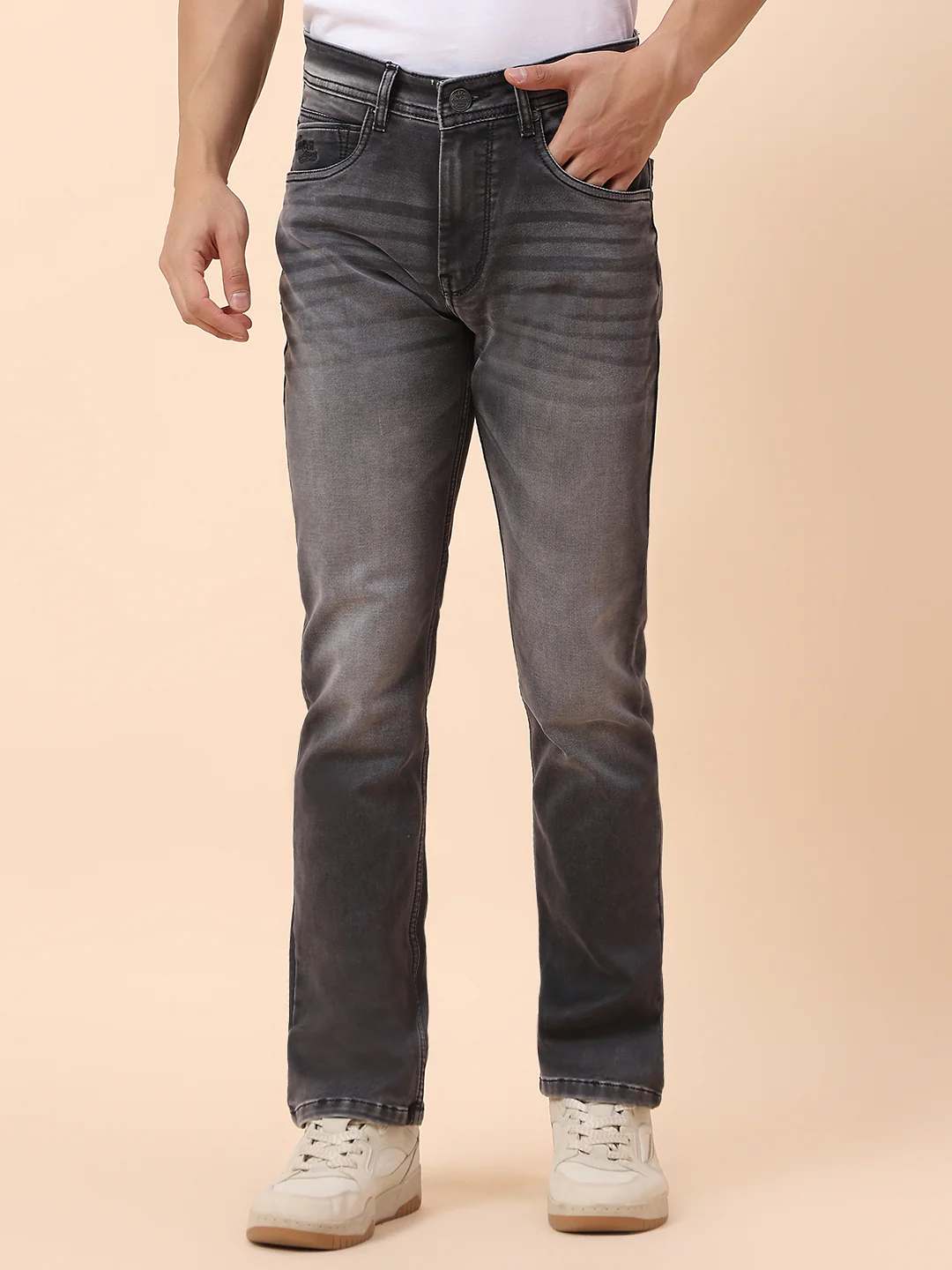 Denim Jeans for Men | Breathable & Soft with Color Fastness Straight Fit Cotton Blend Fabric Solid Pattern Button Closure - Image 3