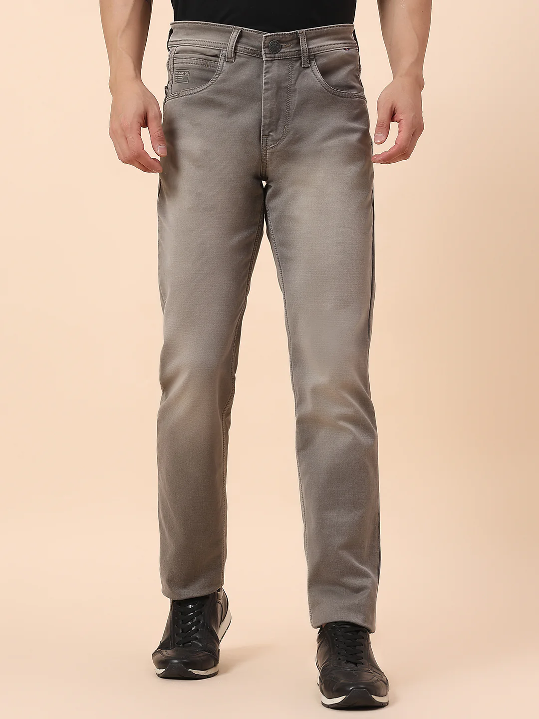 Denim Jeans for Men | Breathable & Soft with Color Fastness Straight Fit Cotton Blend Fabric Solid Pattern Button Closure - Image 3