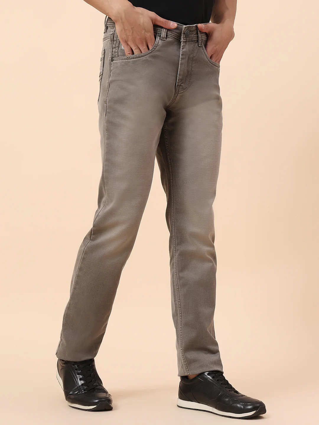 Denim Jeans for Men | Breathable & Soft with Color Fastness Straight Fit Cotton Blend Fabric Solid Pattern Button Closure - Image 5