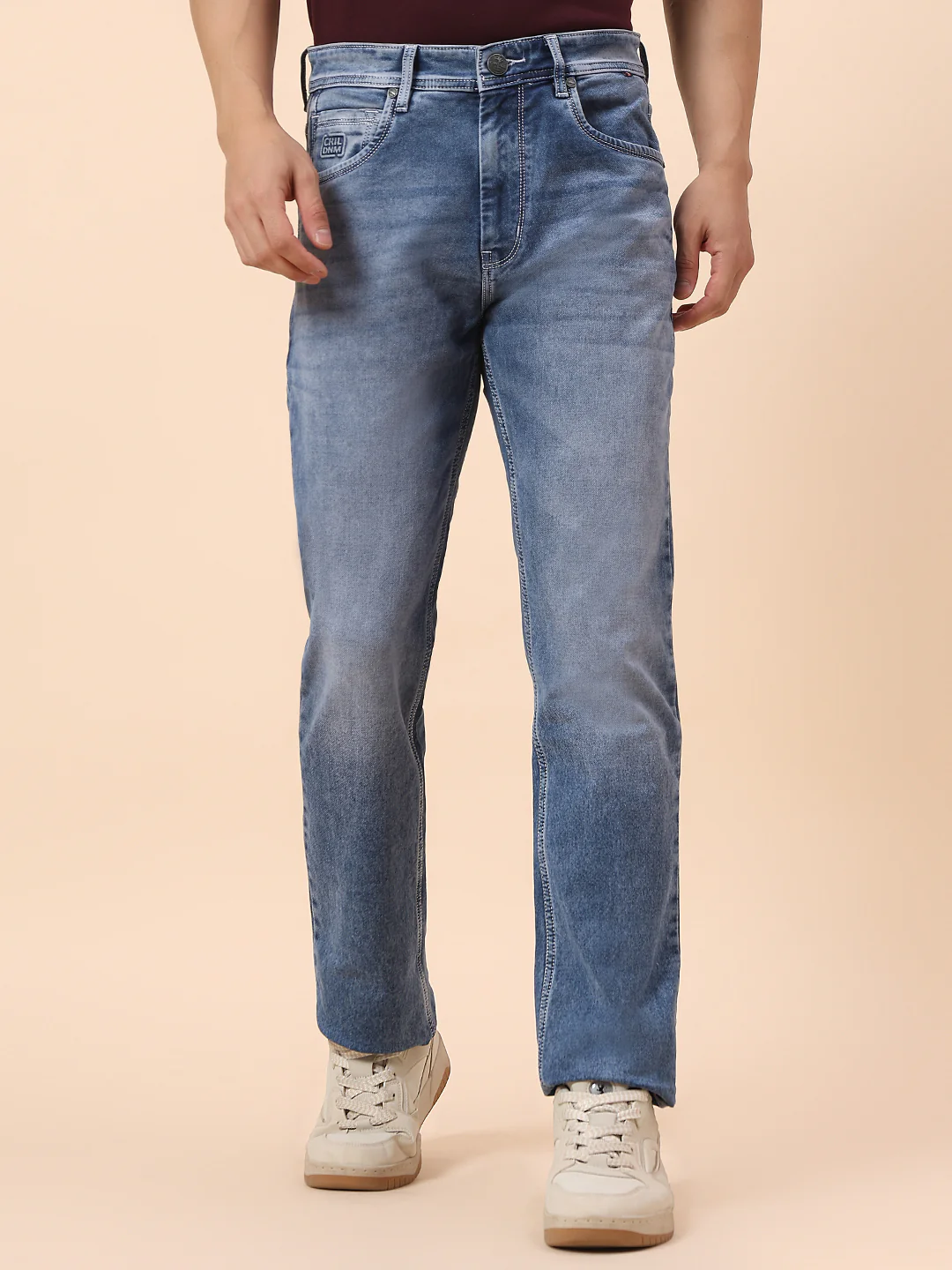 Denim Jeans for Men | Breathable & Soft with Color Fastness Straight Fit Cotton Blend Fabric Solid Pattern Button Closure - Image 3