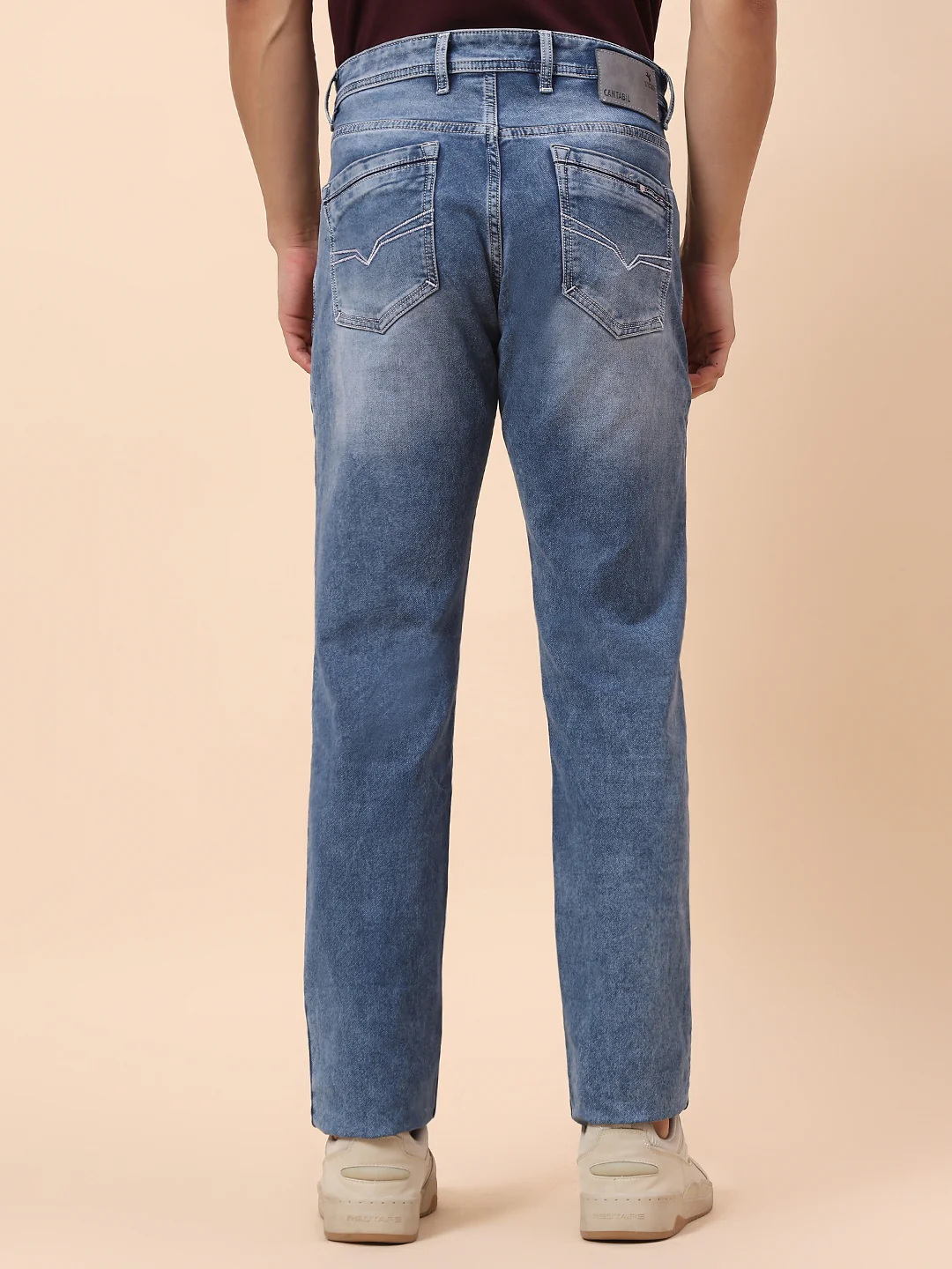 Denim Jeans for Men | Breathable & Soft with Color Fastness Straight Fit Cotton Blend Fabric Solid Pattern Button Closure - Image 6