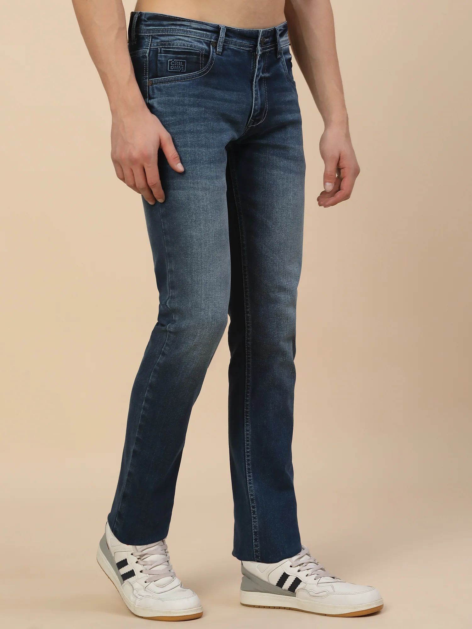 Denim Jeans for Men | Breathable & Soft with Color Fastness Straight Fit Cotton Blend Fabric Solid Pattern Button Closure - Image 3