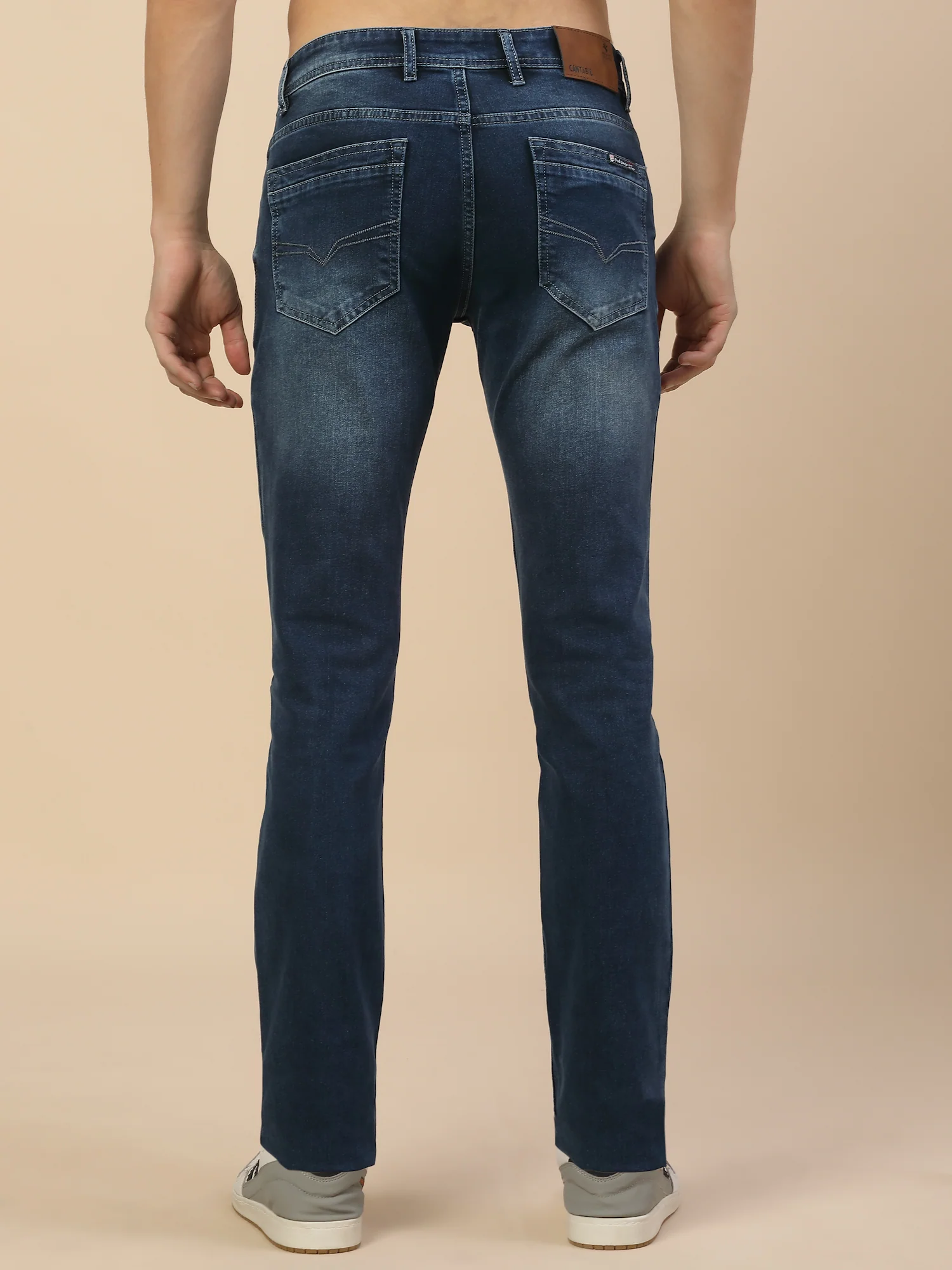 Denim Jeans for Men | Breathable & Soft with Color Fastness Straight Fit Cotton Blend Fabric Solid Pattern Button Closure - Image 6
