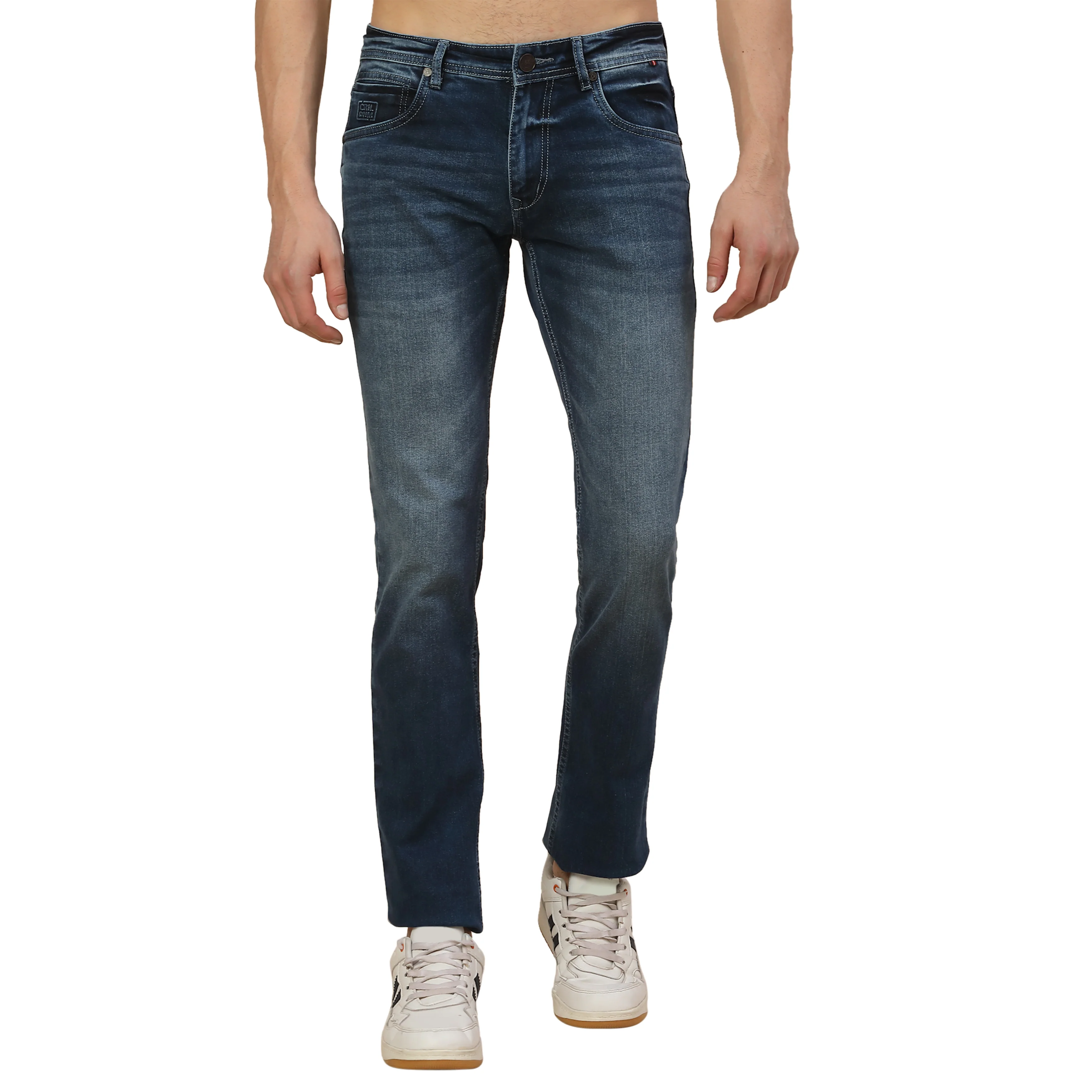 Denim Jeans for Men | Breathable & Soft with Color Fastness Straight Fit Cotton Blend Fabric Solid Pattern Button Closure - Image 8