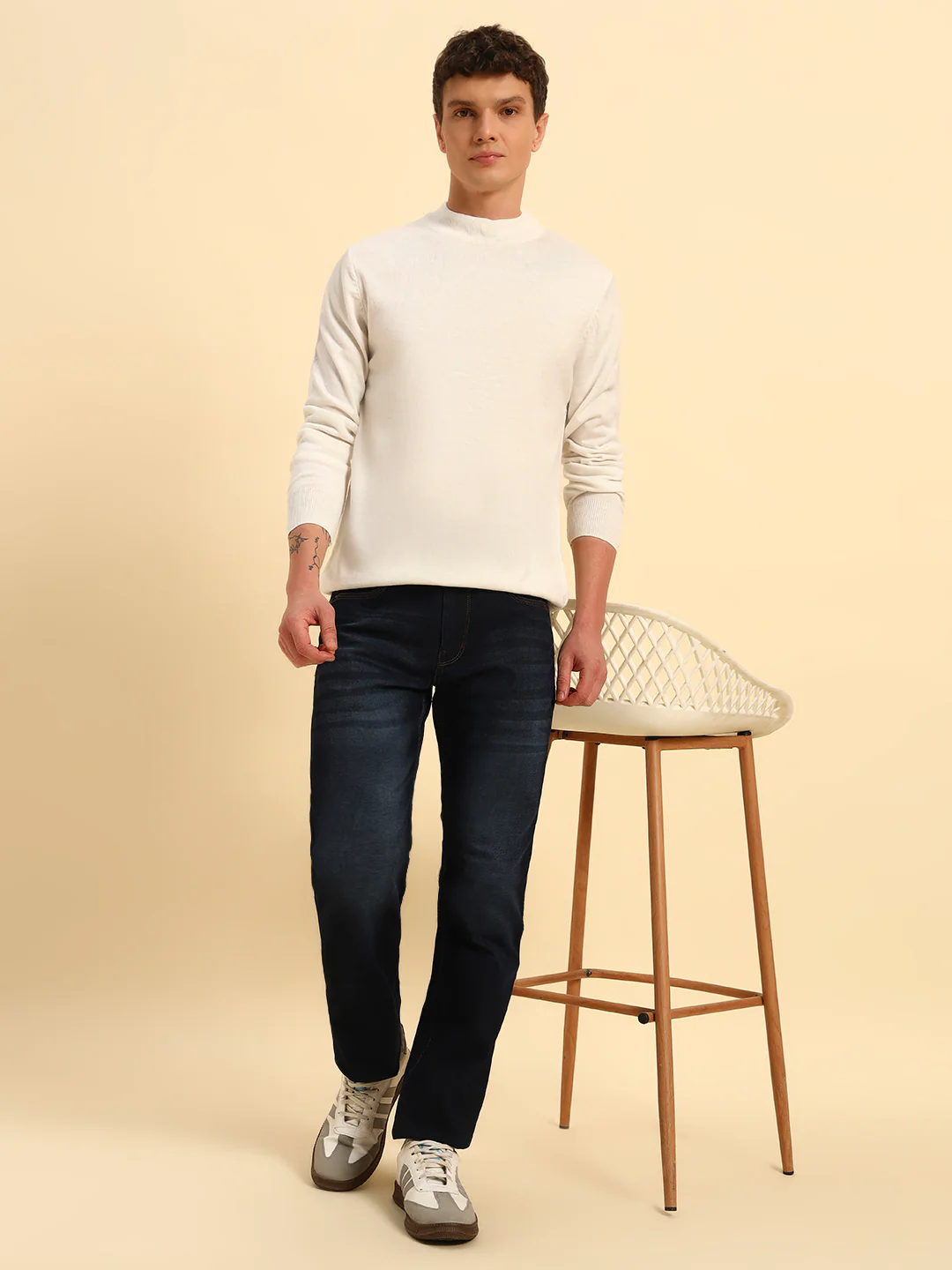 Denim Jeans for Men | Breathable & Soft with Color Fastness Straight Fit Cotton Fabric Solid Pattern Button Closure - Image 9
