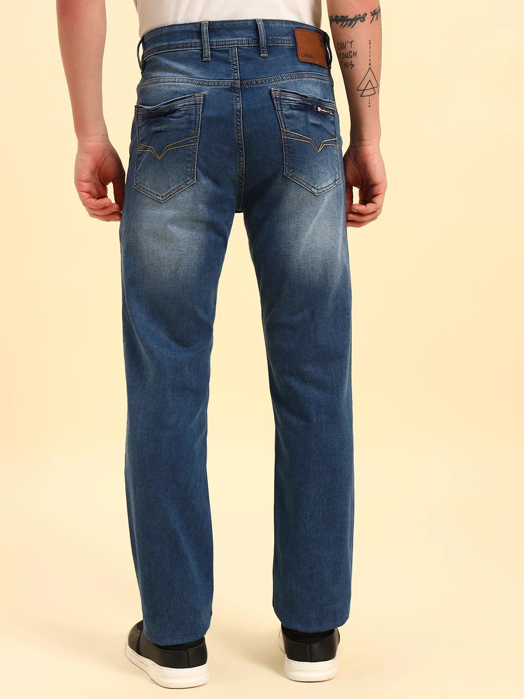Denim Jeans for Men | Breathable & Soft with Color Fastness Straight Fit Cotton Fabric Solid Pattern Button Closure - Image 7