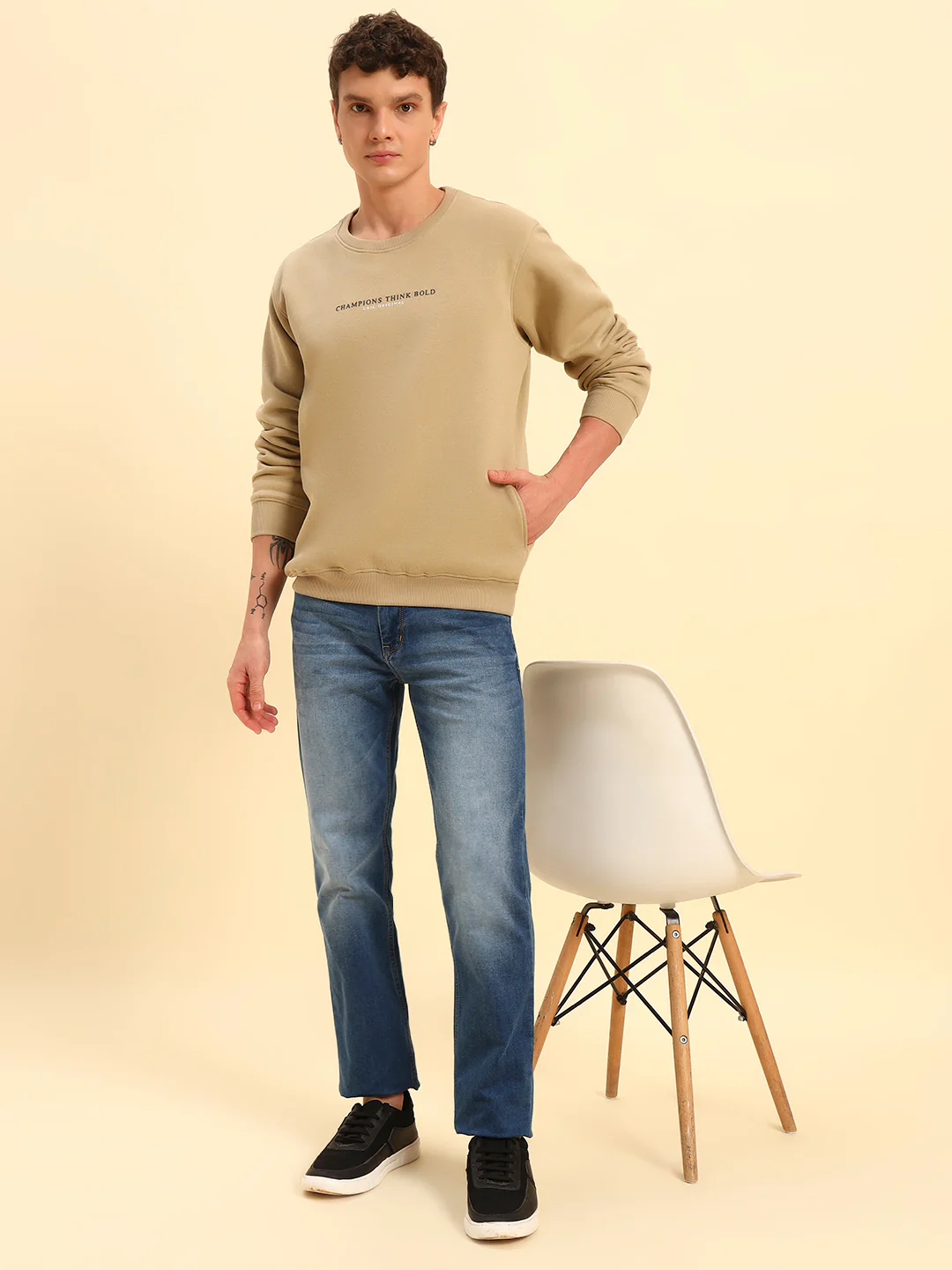 Denim Jeans for Men | Breathable & Soft with Color Fastness Straight Fit Cotton Fabric Solid Pattern Button Closure - Image 9