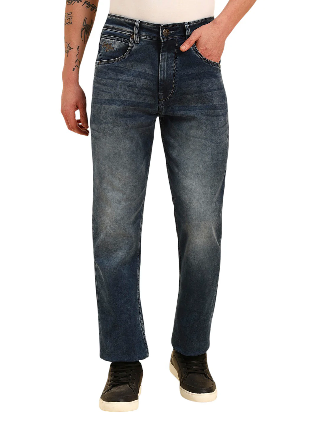 Denim Jeans for Men | Breathable & Soft with Color Fastness Straight Fit Cotton Fabric Solid Pattern Button Closuure - Image 2
