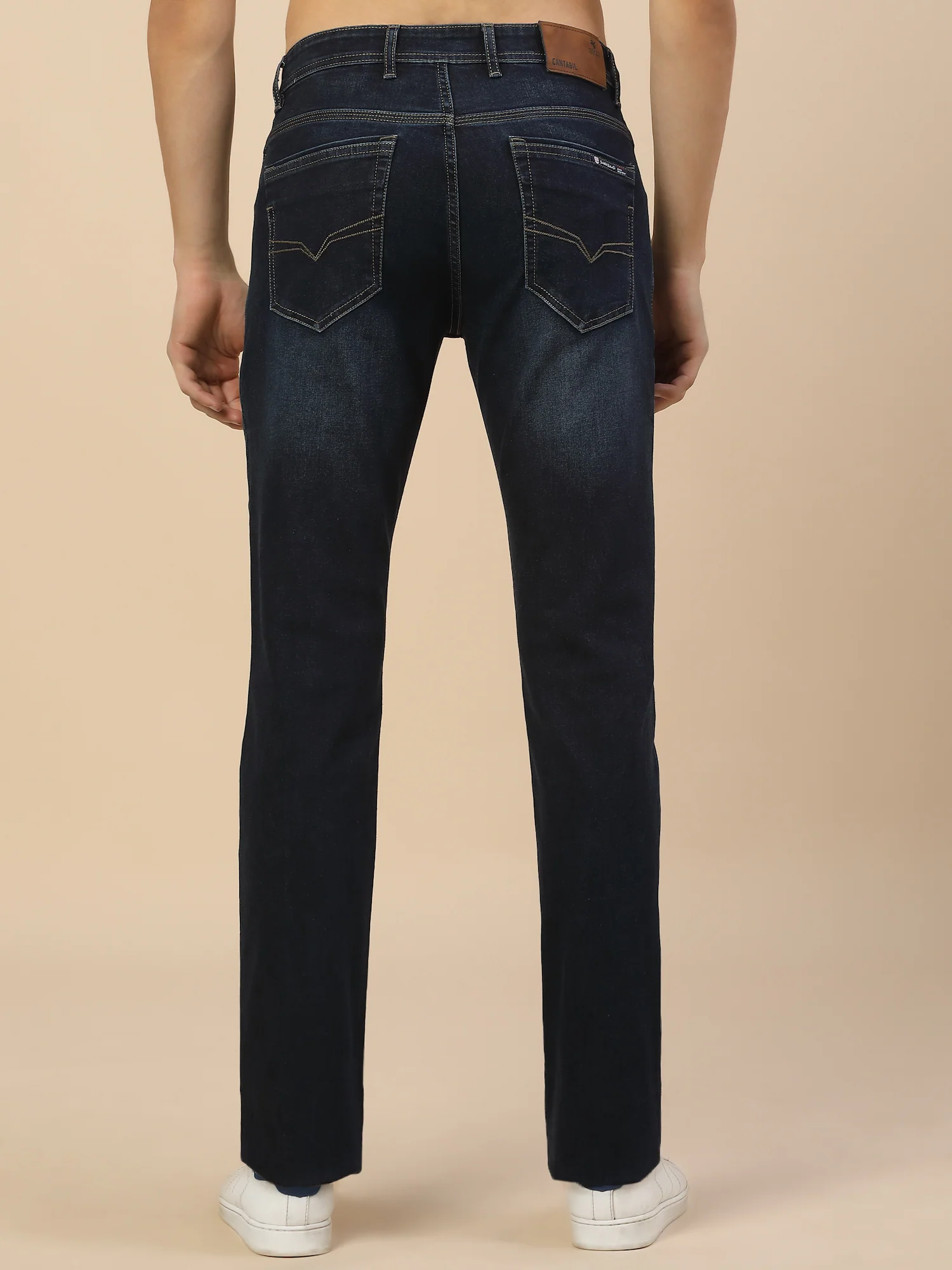 Denim Jeans for Men | Breathable & Soft with Color Fastness Straight Fit Poly Cotton Fabric Solid Pattern Button Closure - Image 6
