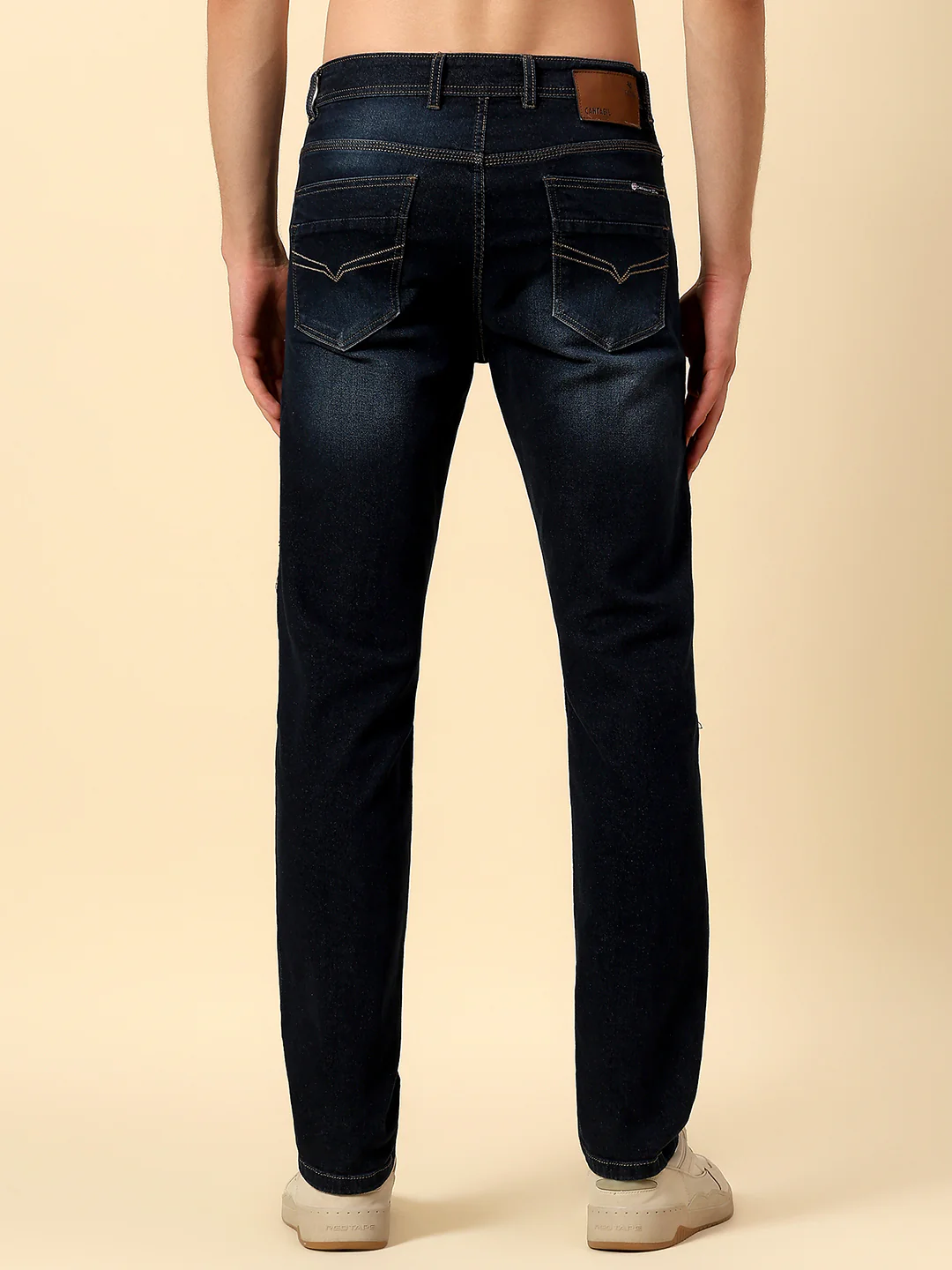 Denim Jeans for Men | Breathable & Soft with Color Fastness Straight Fit Poly Cotton Fabric Solid Pattern Button Closure - Image 5