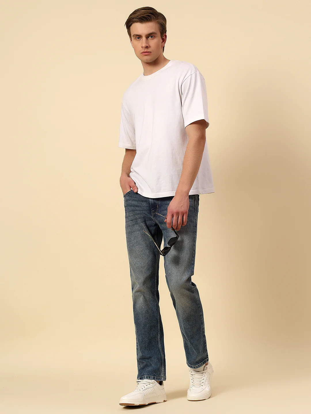 Denim Jeans for Men | Breathable & Soft with Color Fastness Straight Fit Poly Cotton Fabric Solid Pattern Button Closure - Image 2