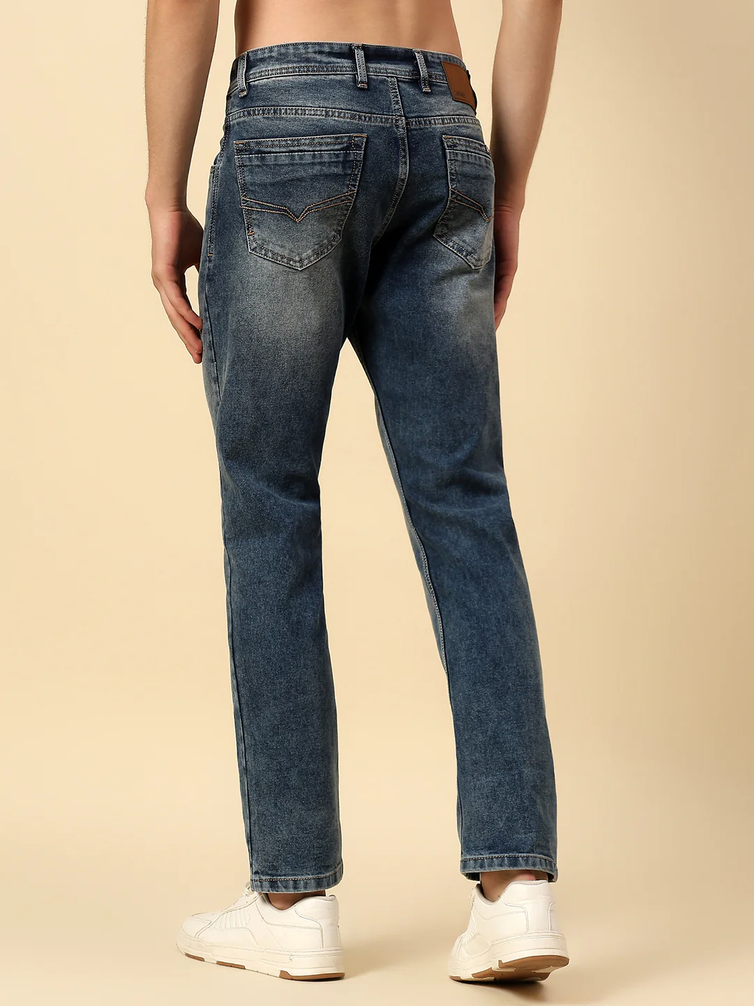 Denim Jeans for Men | Breathable & Soft with Color Fastness Straight Fit Poly Cotton Fabric Solid Pattern Button Closure - Image 6