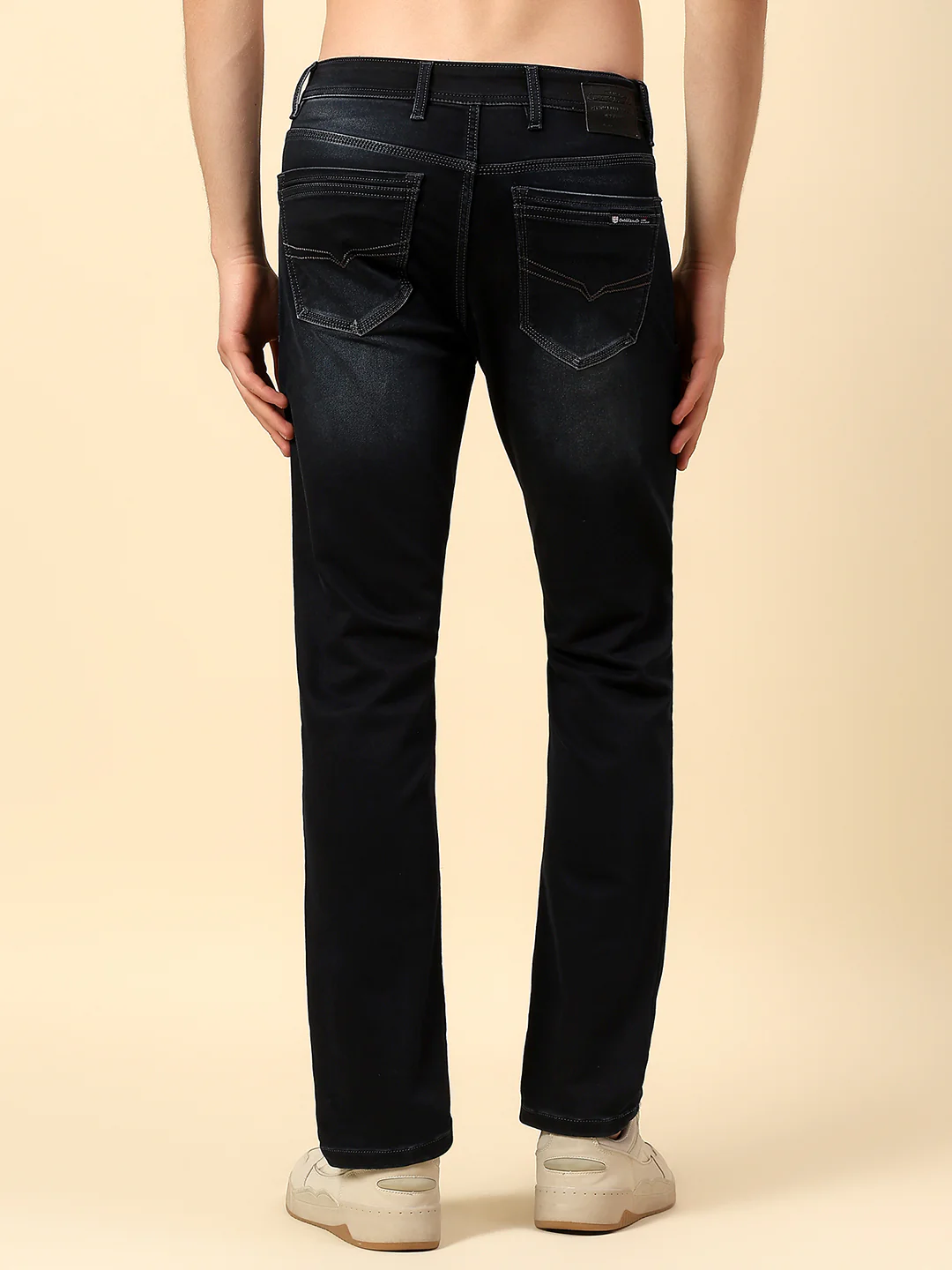 Denim Jeans for Men | Breathable & Soft with Color Fastness Straight Fit Poly Cotton Fabric Solid Pattern Button Closure - Image 5