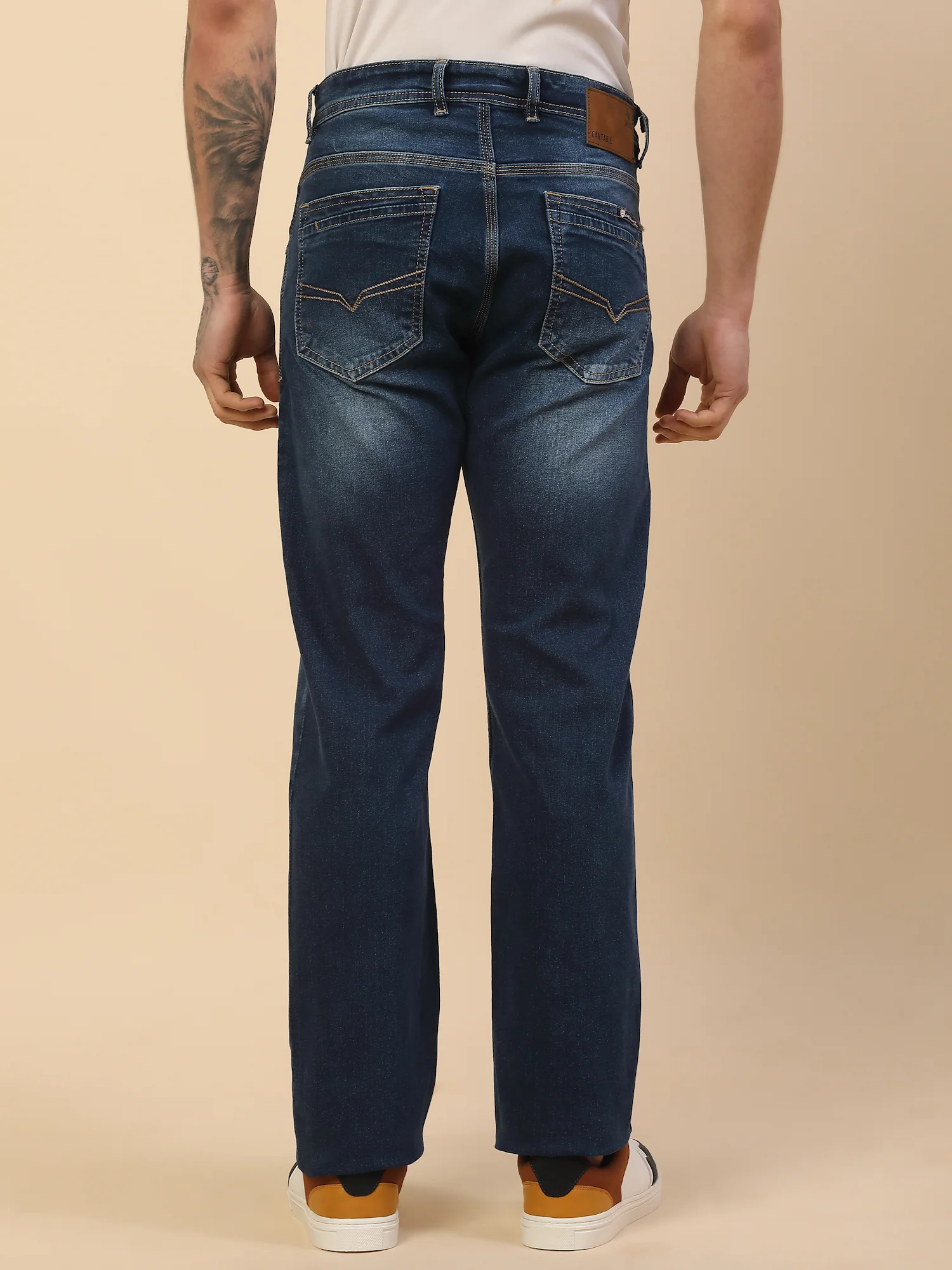 Denim Jeans for Men | Breathable & Soft with Color Fastness Straight Fit Poly Cotton Fabric Solid Pattern Button Closure - Image 6