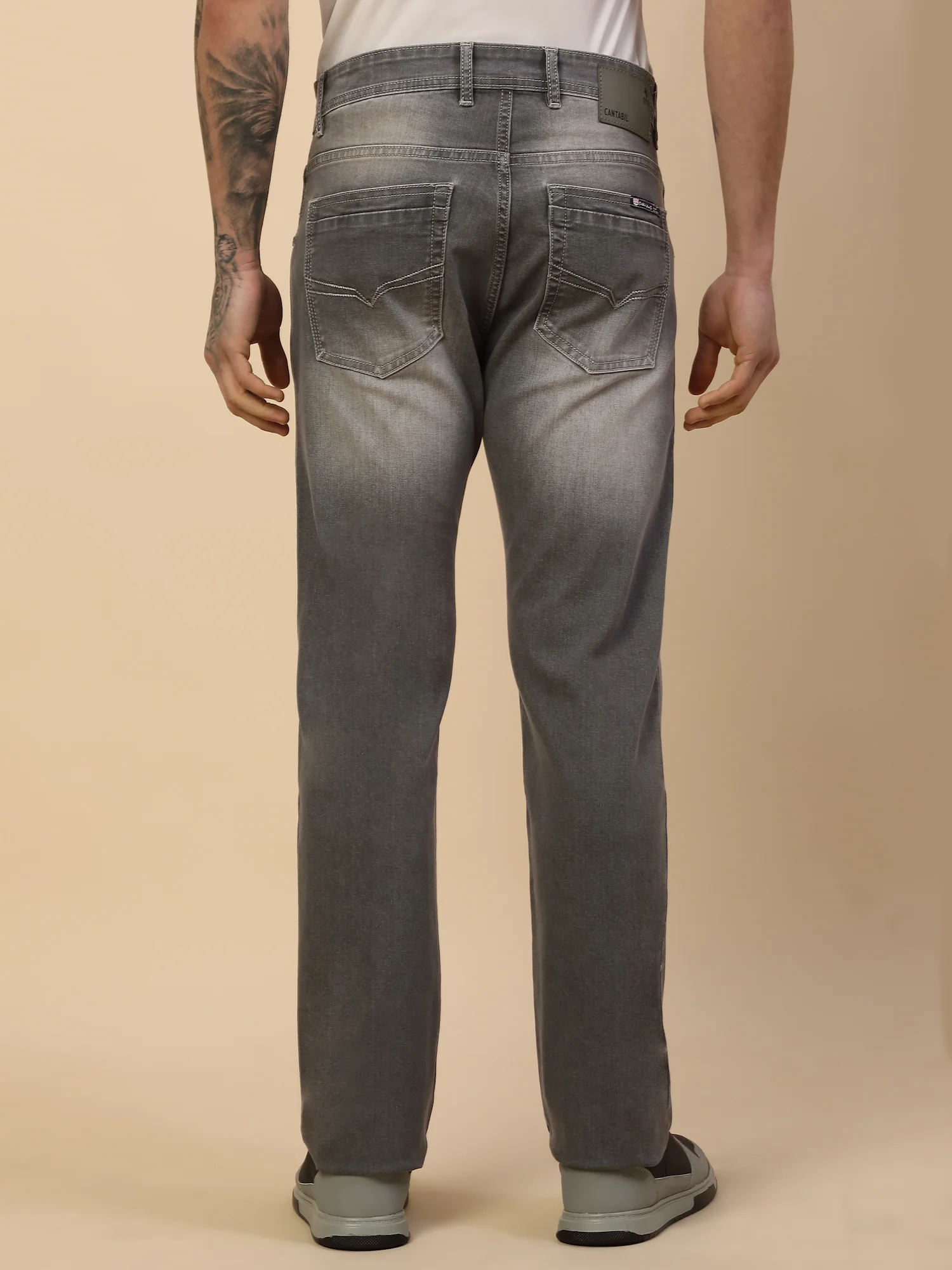 Denim Jeans for Men | Breathable & Soft with Color Fastness Straight Fit Poly Cotton Fabric Solid Pattern Button Closure - Image 6