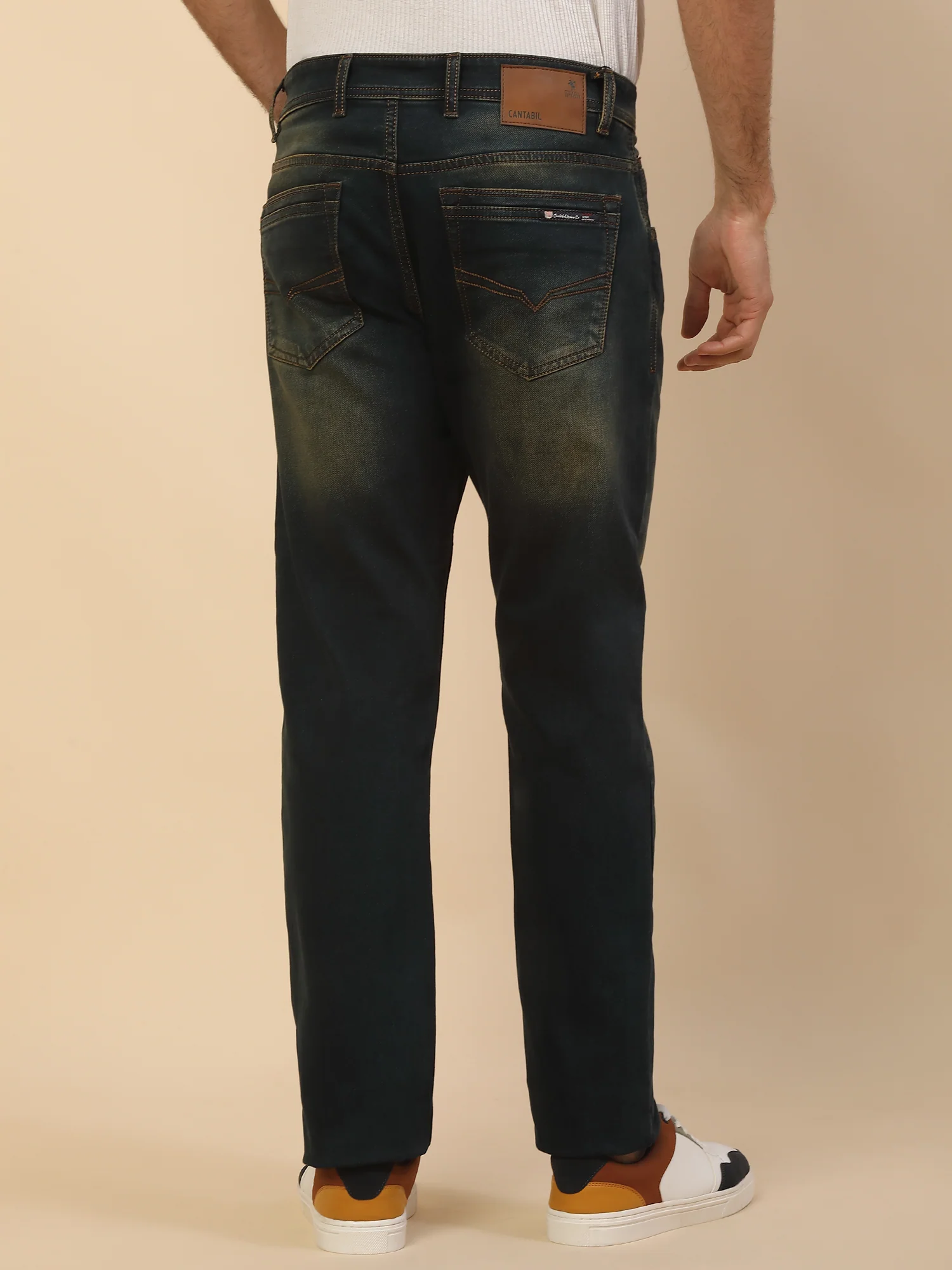 Denim Jeans for Men | Breathable & Soft with Color Fastness Straight Fit Poly Cotton Fabric Solid Pattern Button Closure - Image 6