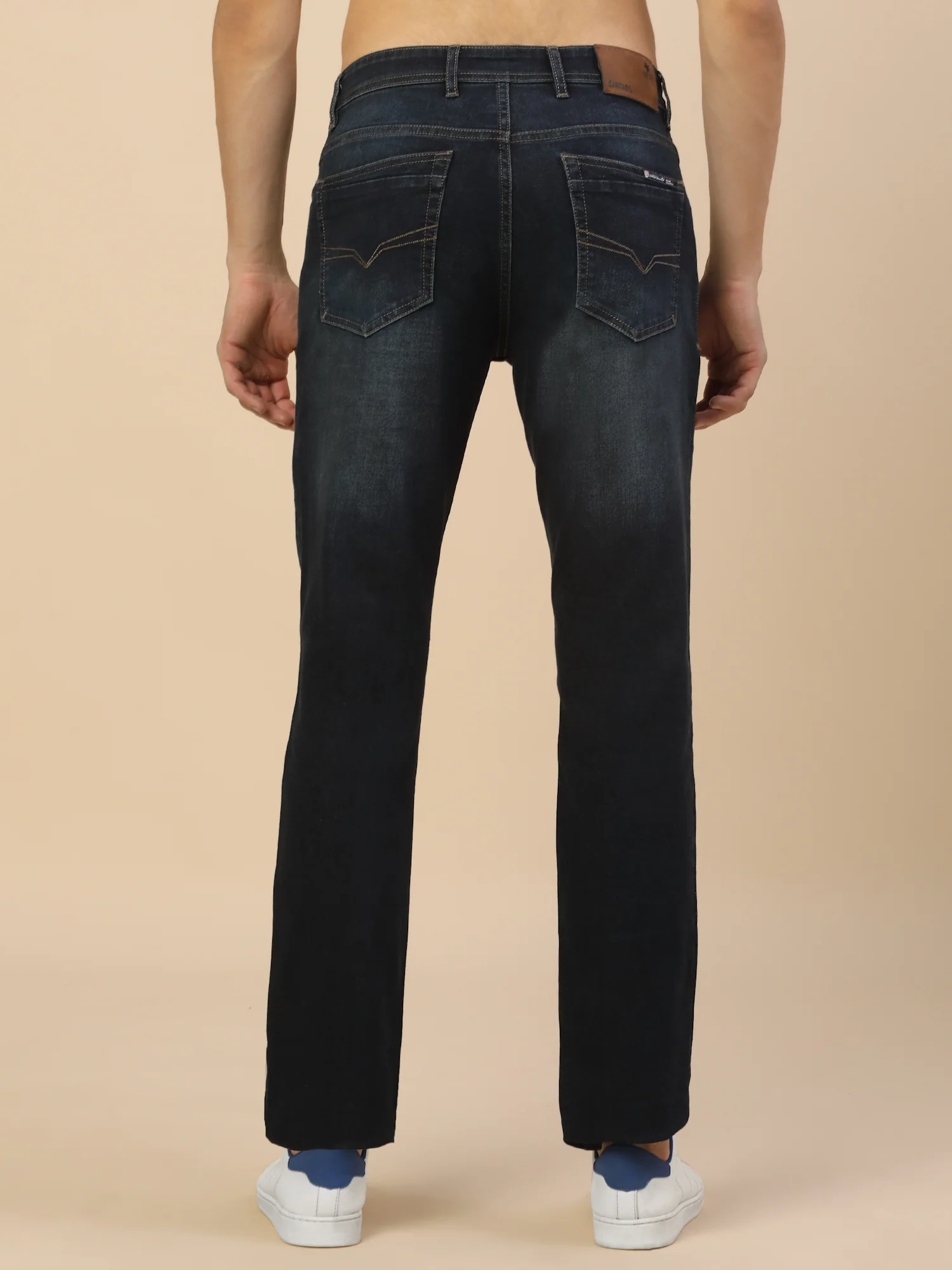 Denim Jeans for Men | Breathable & Soft with Color Fastness Straight Fit Poly Cotton Fabric Solid Pattern Button Closure - Image 6