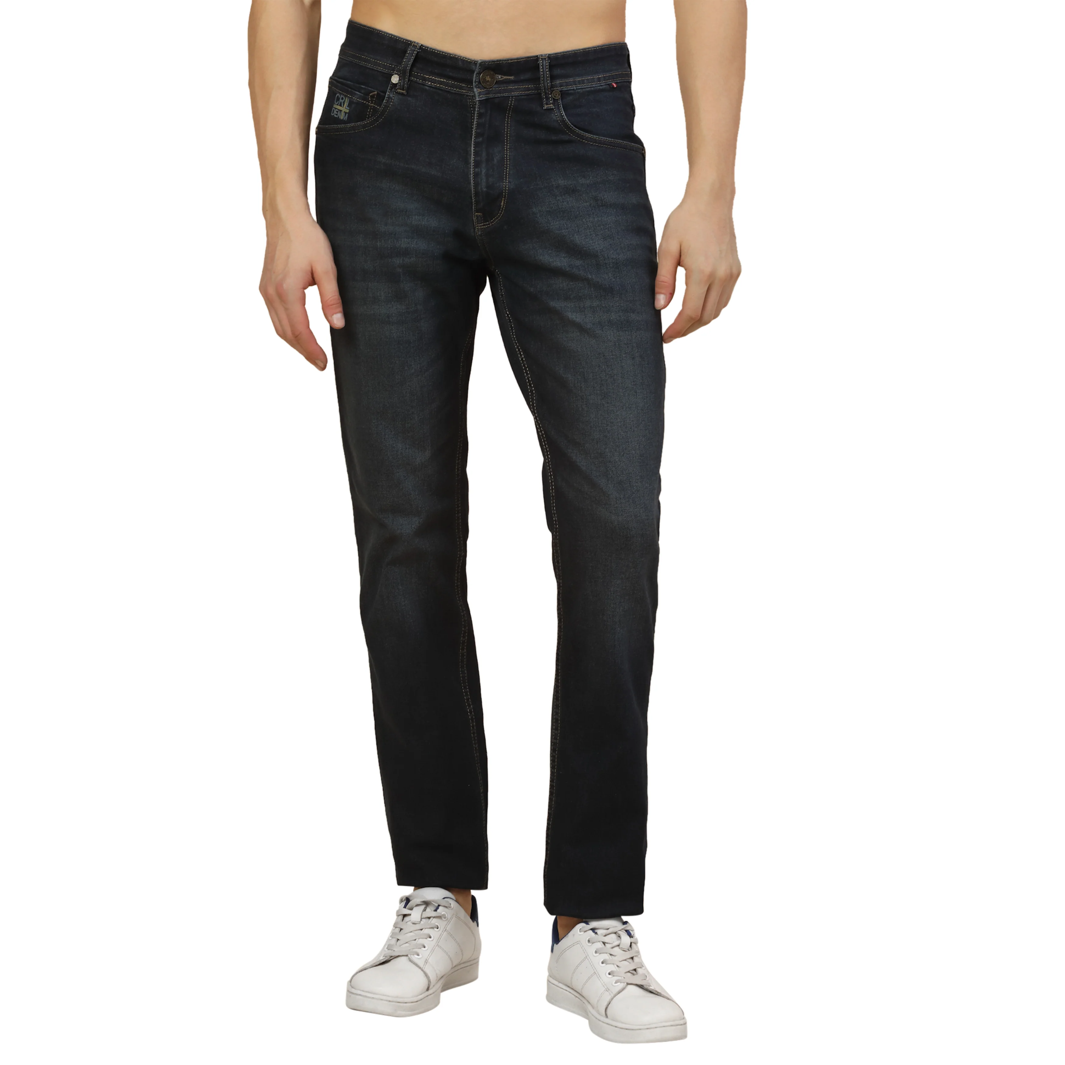 Denim Jeans for Men | Breathable & Soft with Color Fastness Straight Fit Poly Cotton Fabric Solid Pattern Button Closure - Image 7
