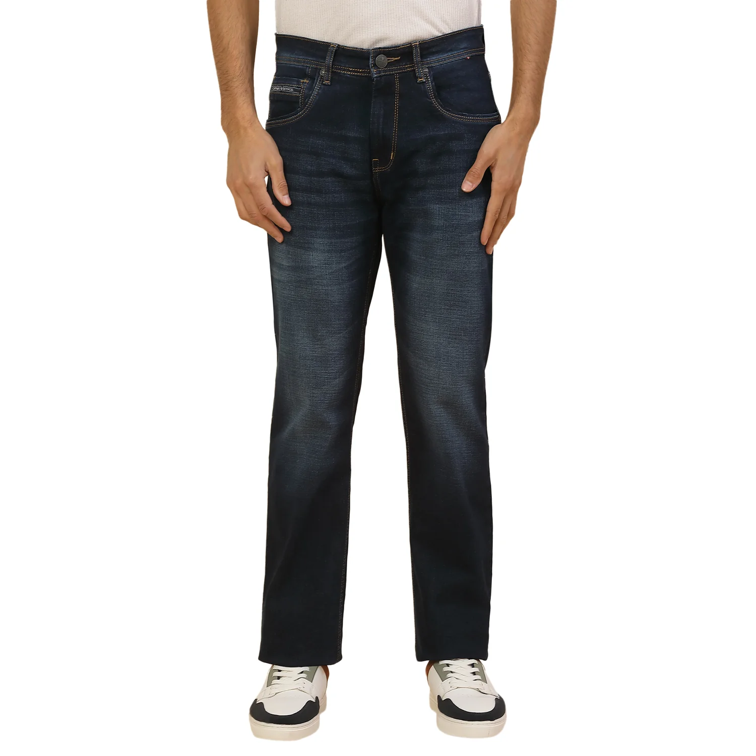 Denim Jeans for Men | Breathable & Soft with Color Fastness Straight Fit Poly Cotton Fabric Solid Pattern Button Closure - Image 2