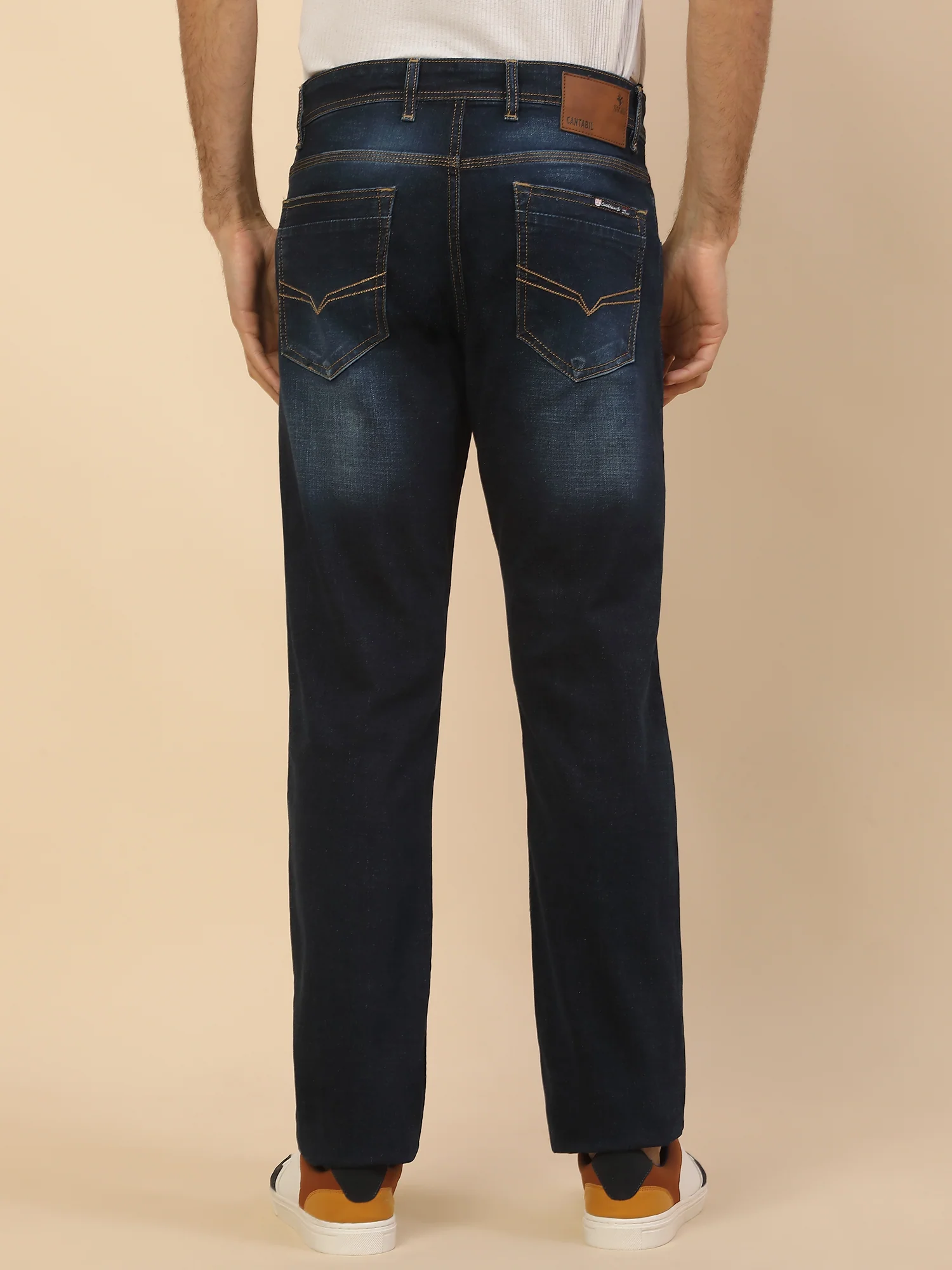 Denim Jeans for Men | Breathable & Soft with Color Fastness Straight Fit Poly Cotton Fabric Solid Pattern Button Closure - Image 7