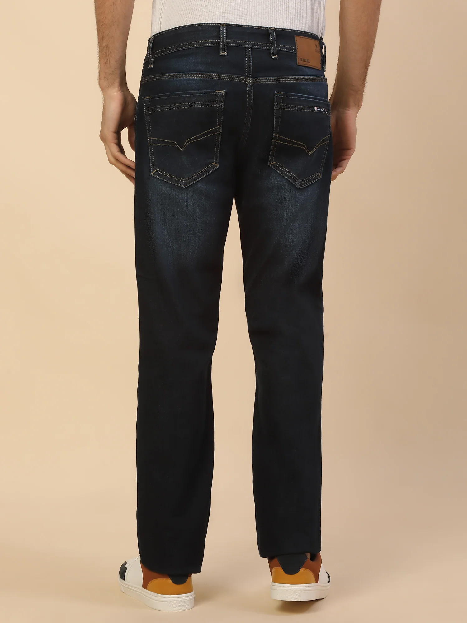 Denim Jeans for Men | Breathable & Soft with Color Fastness Straight Fit Poly Cotton Fabric Solid Pattern Button Closure - Image 7