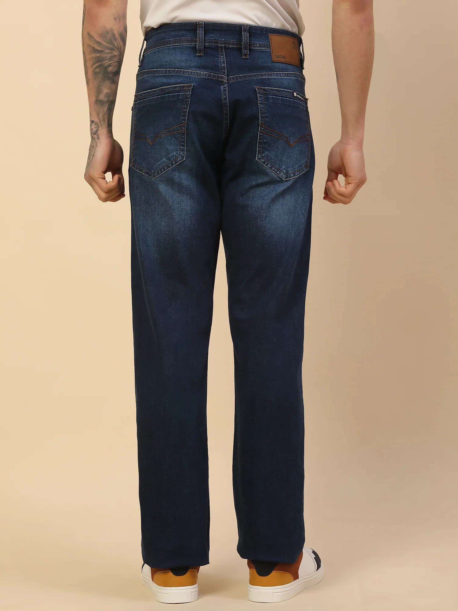 Denim Jeans for Men | Breathable & Soft with Color Fastness Straight Fit Poly Cotton Fabric Solid Pattern Button Closure - Image 6