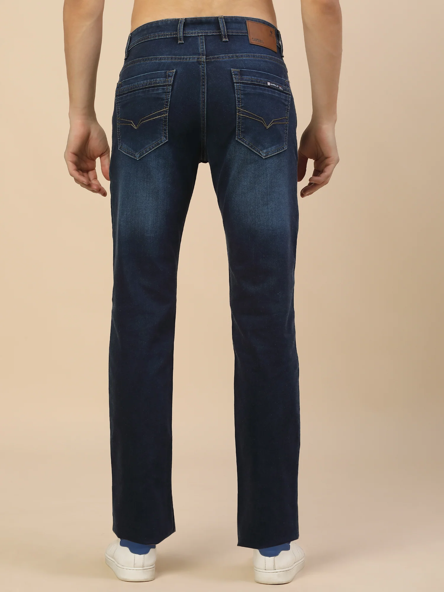 Denim Jeans for Men | Breathable & Soft with Color Fastness Straight Fit Poly Cotton Fabric Solid Pattern Button Closure - Image 5