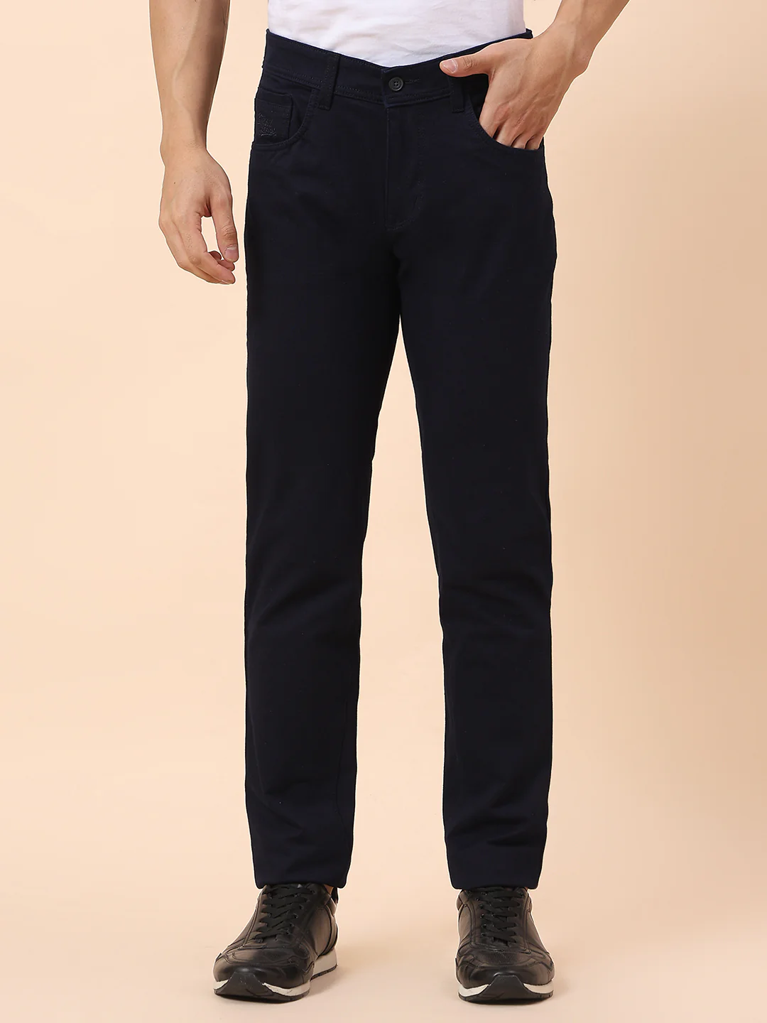 Denim Jeans for Men | Breathable & Soft with Color Fastness Straight Fit Poly Cotton Fabric Solid Pattern Button Closure - Image 3