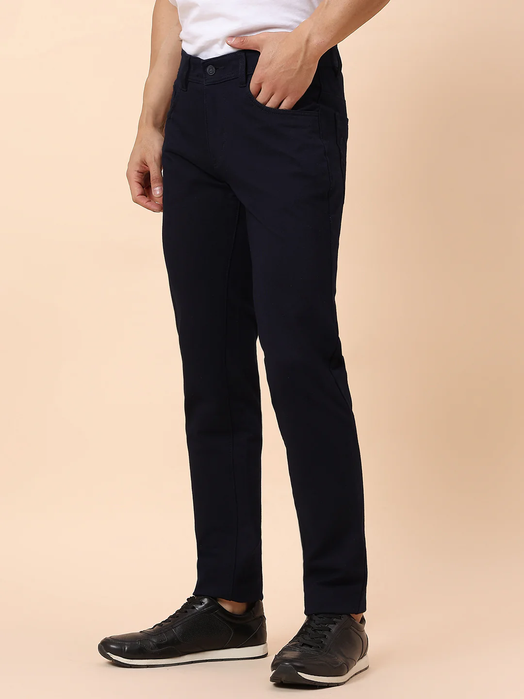 Denim Jeans for Men | Breathable & Soft with Color Fastness Straight Fit Poly Cotton Fabric Solid Pattern Button Closure - Image 4