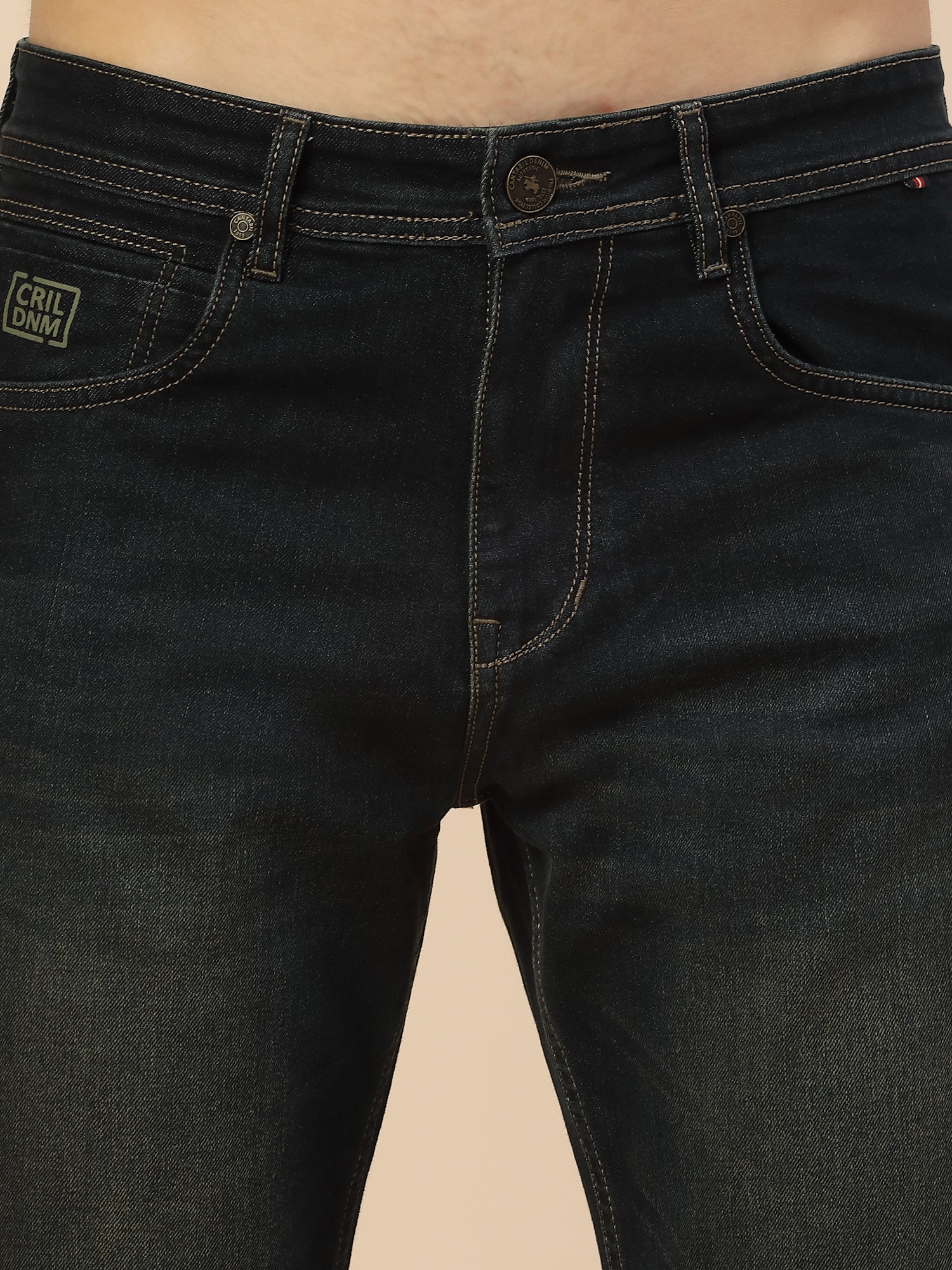 Denim Jeans for Men | Breathable & Soft with Color Fastness Straight Fit Poly Cotton Fabric Solid Pattern Button Closure - Image 5